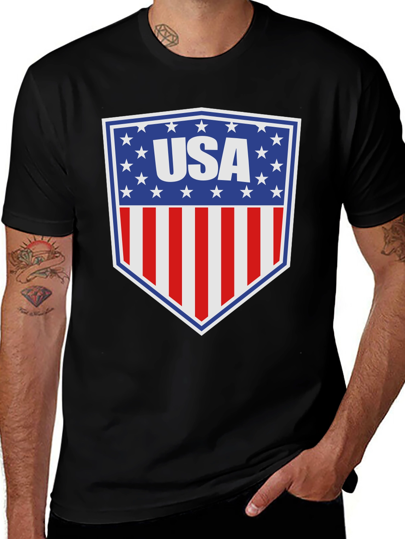 USA Patriotic T-Shirt - American Flag Design