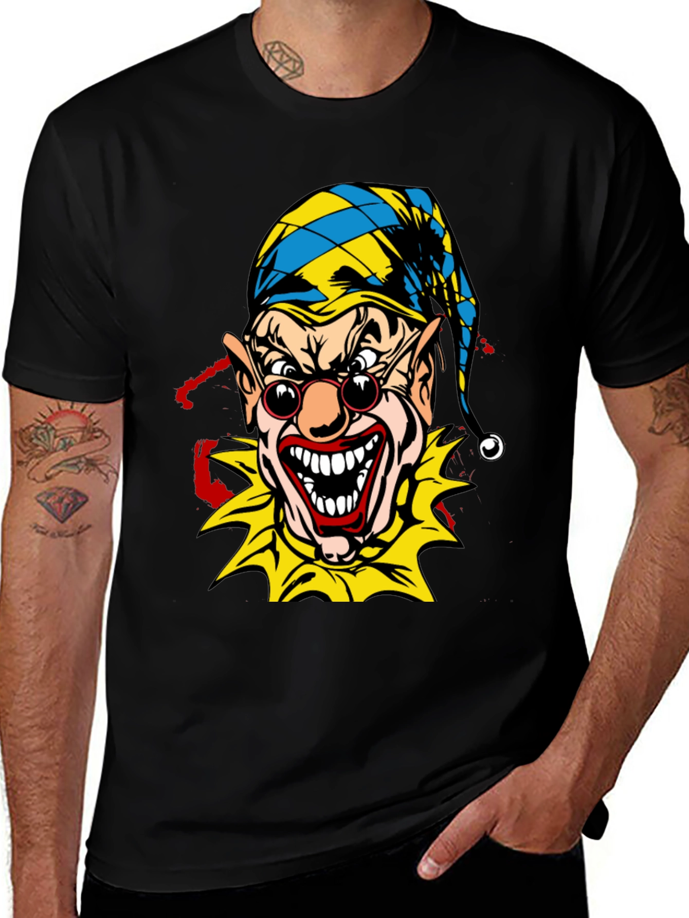 Variant 25 of Creepy Clown T-Shirt - Scary Jester Design