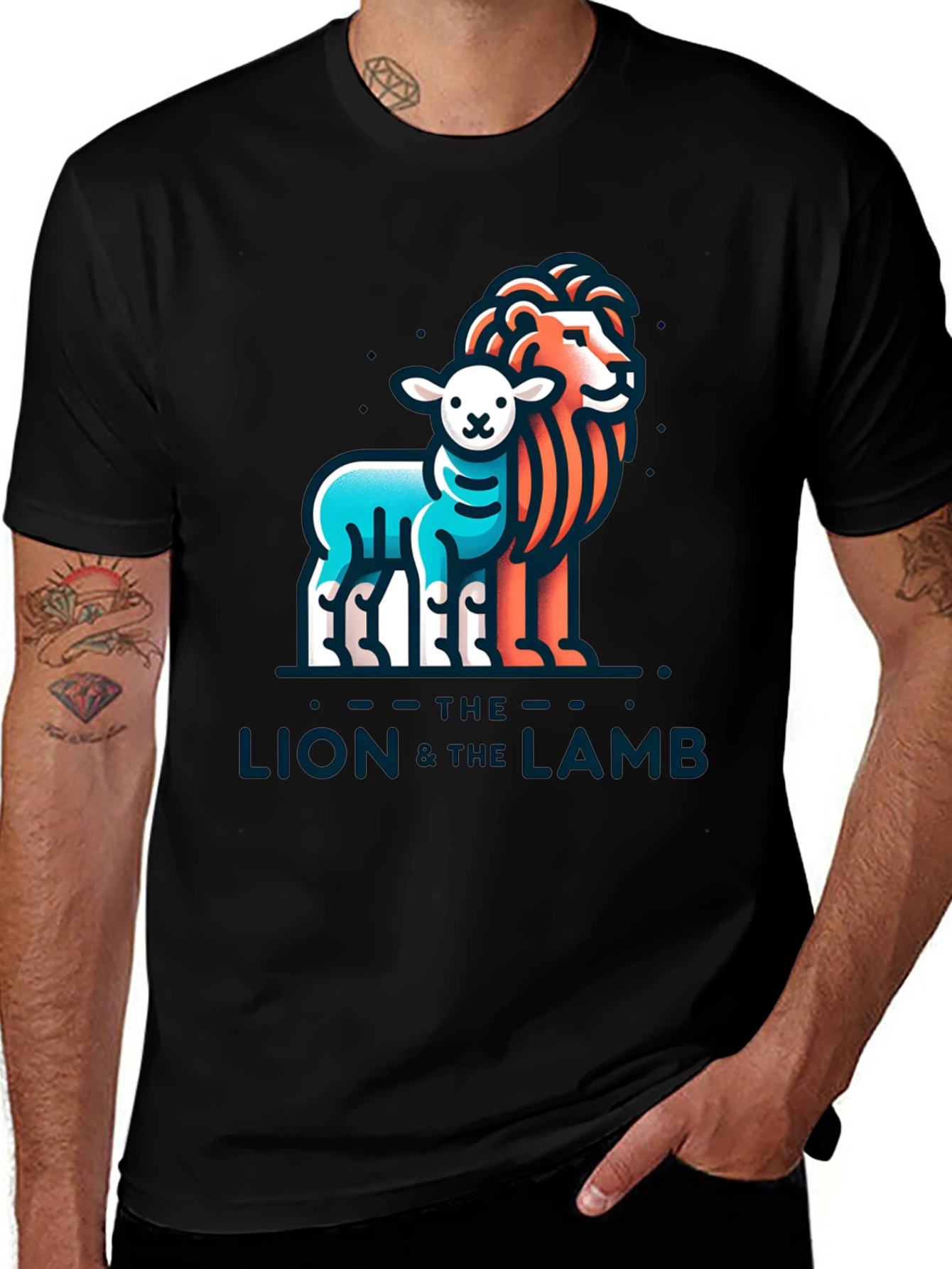 Variant 10 of The Lion and the Lamb Graphic Tee - Black