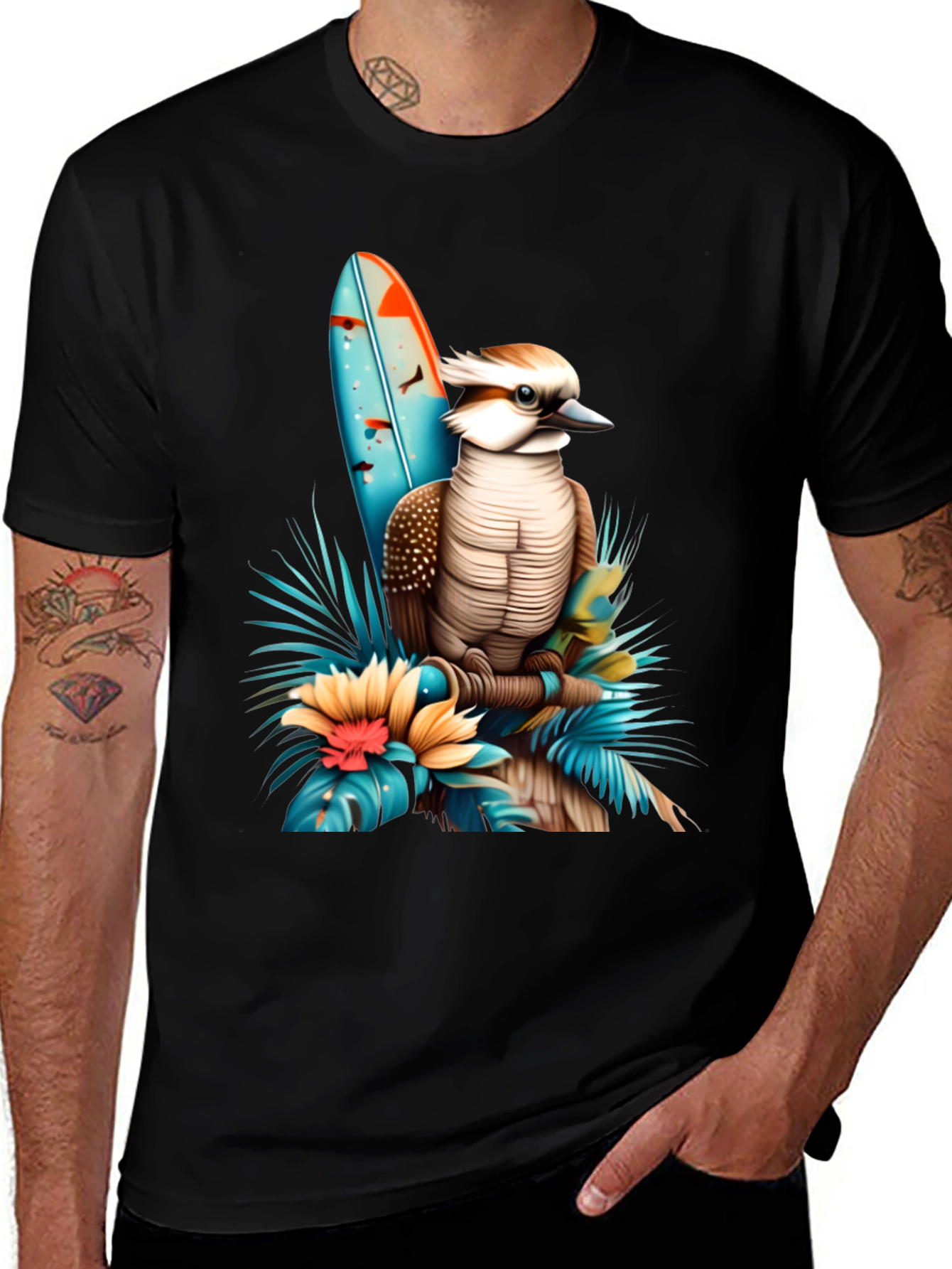 Variant 23 of Kookaburra Surfboard Graphic T-Shirt