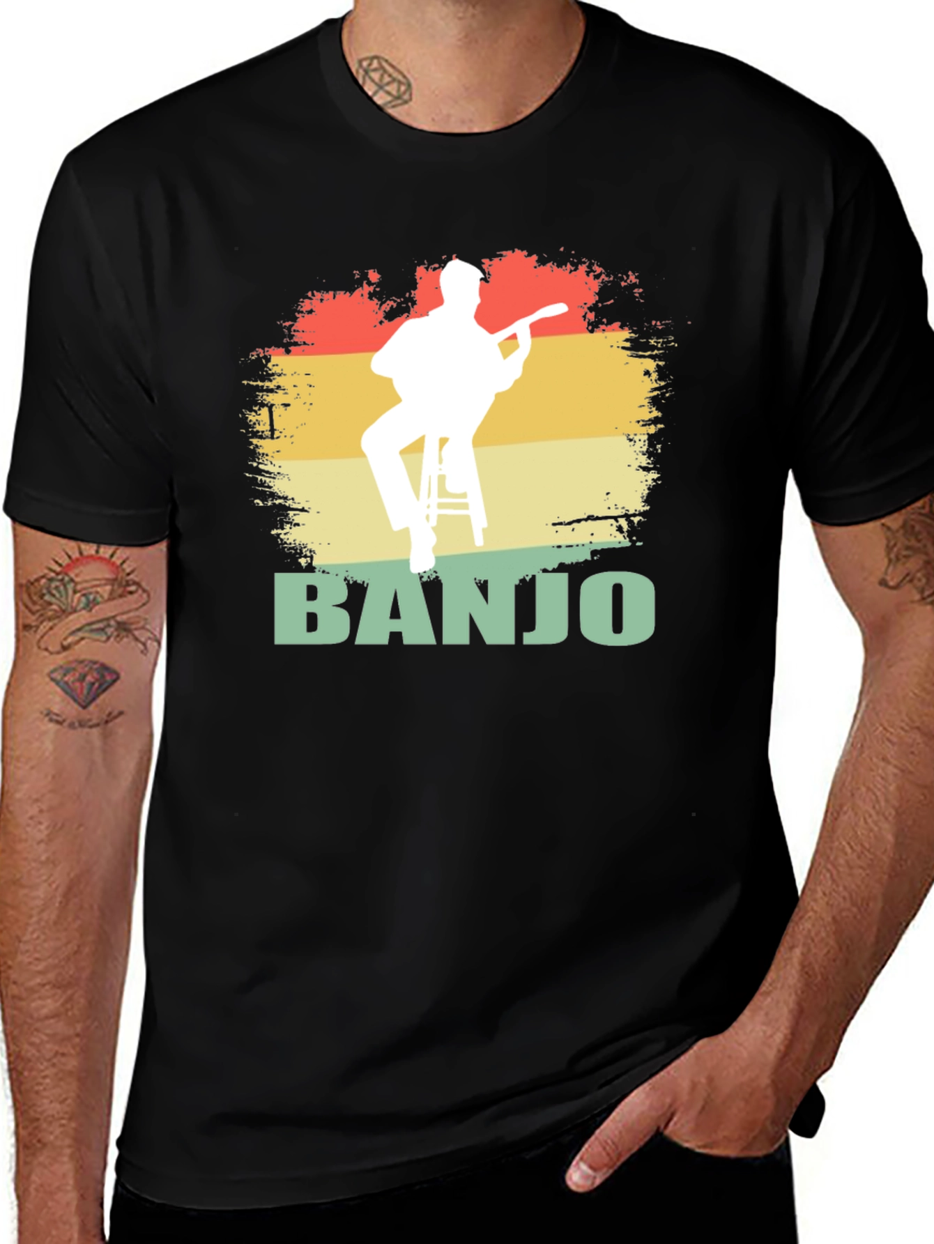 Variant 16 of Banjo Player Graphic Tee - Retro Music T-Shirt
