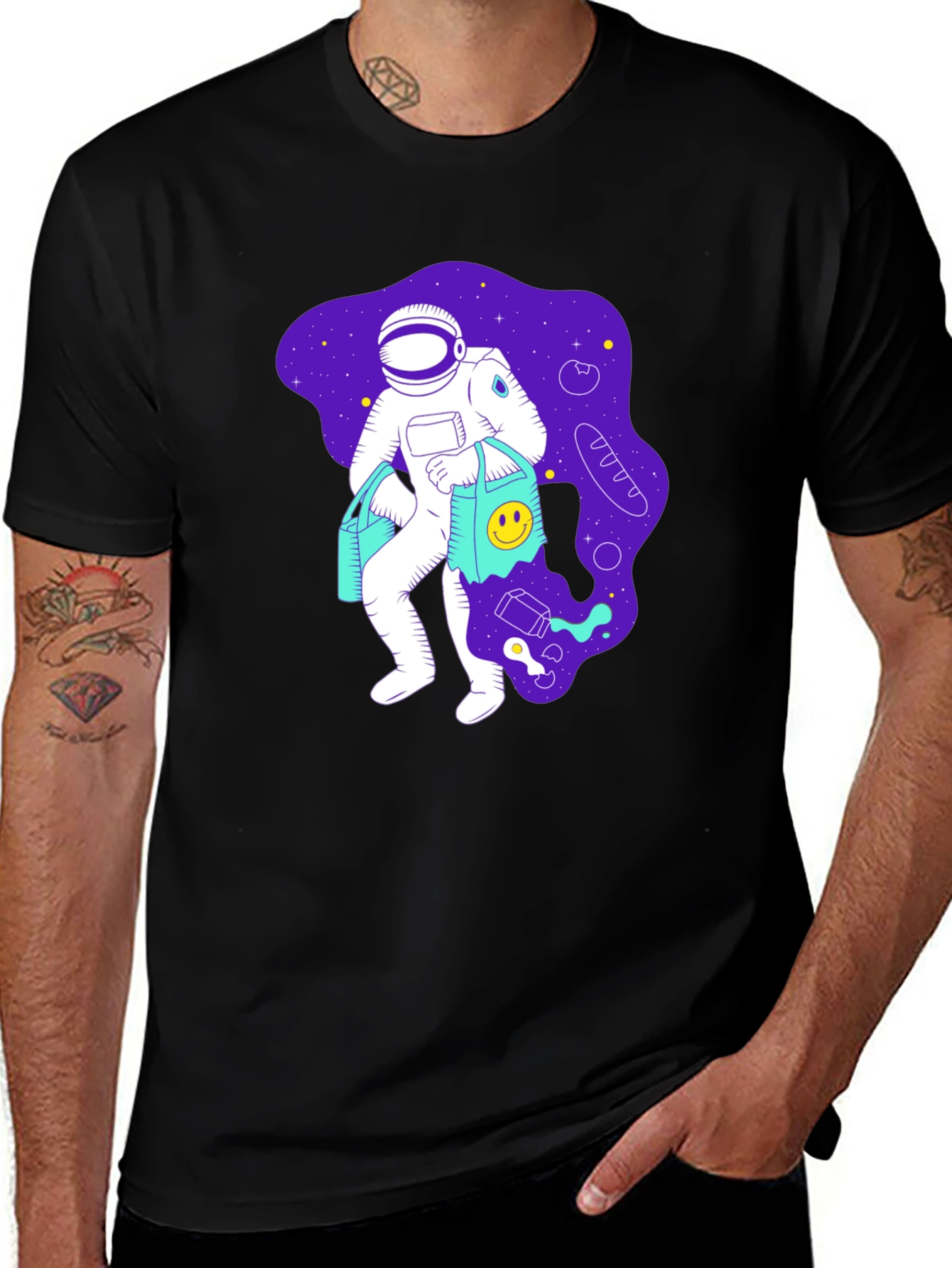 Variant 6 of Astronaut Grocery Run Graphic T-Shirt