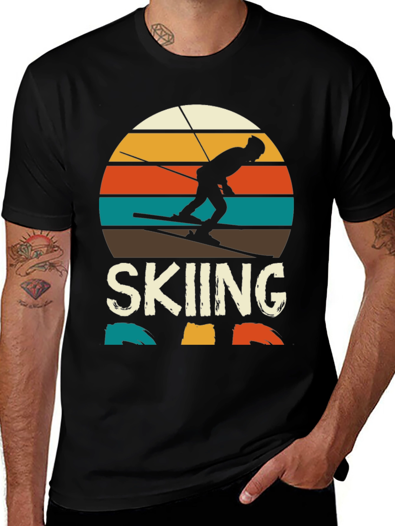 Variant 3 of Retro Skiing T-Shirt - Vintage Style Graphic Tee