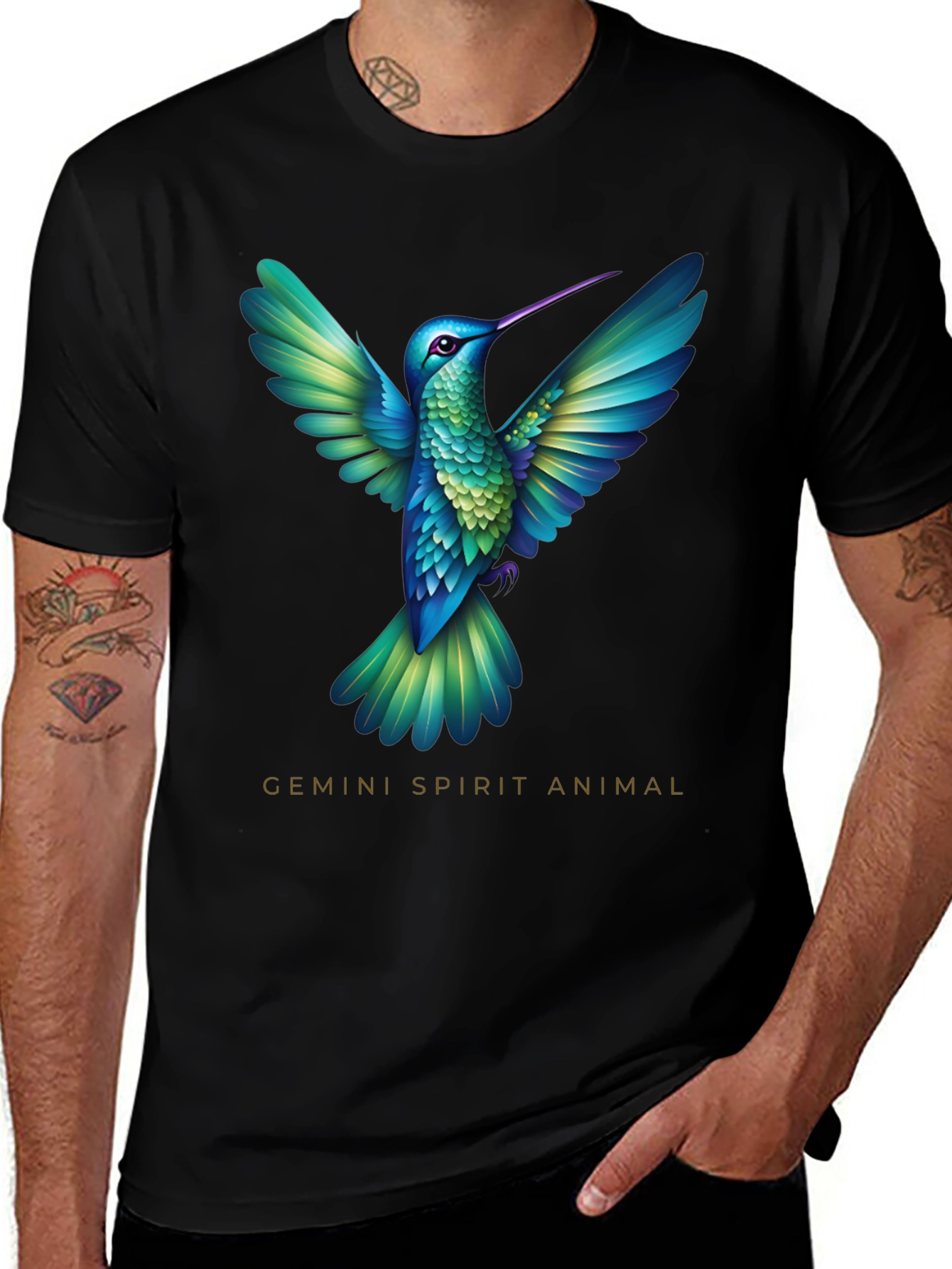 Gemini Spirit Animal Hummingbird Graphic Tee