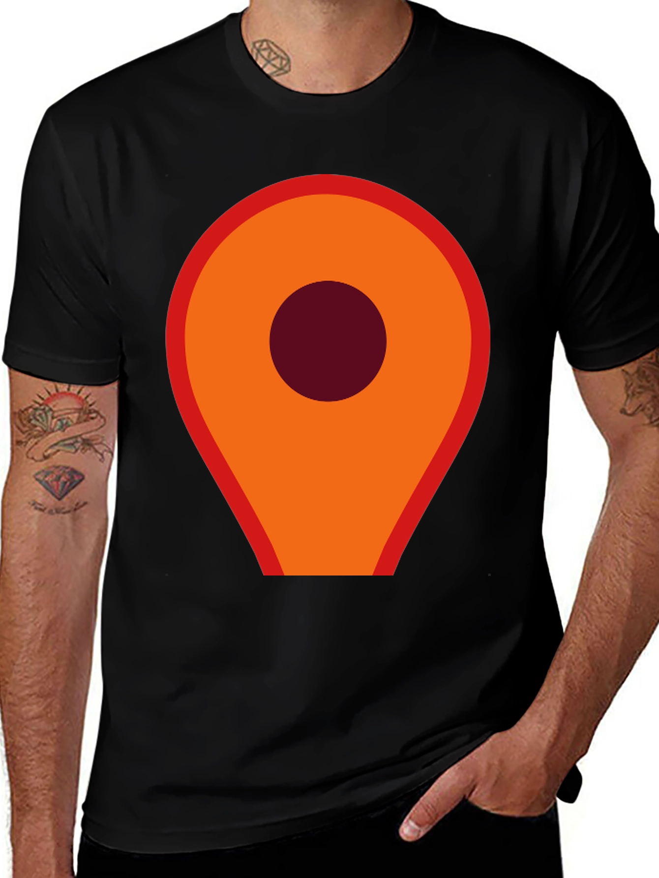 Location Marker Graphic Tee - Modern Style