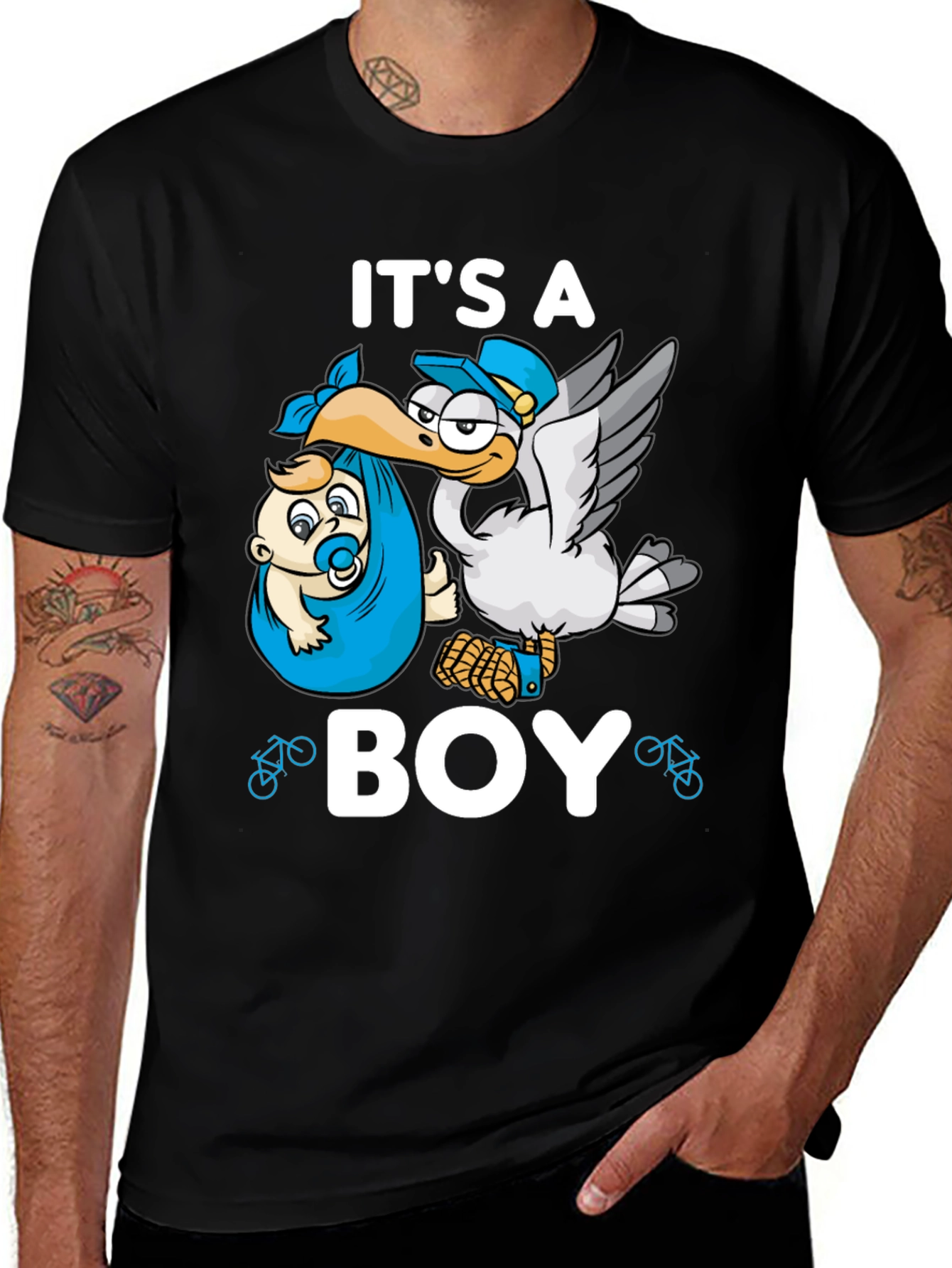 Variant 17 of It's A Boy T-Shirt with Stork