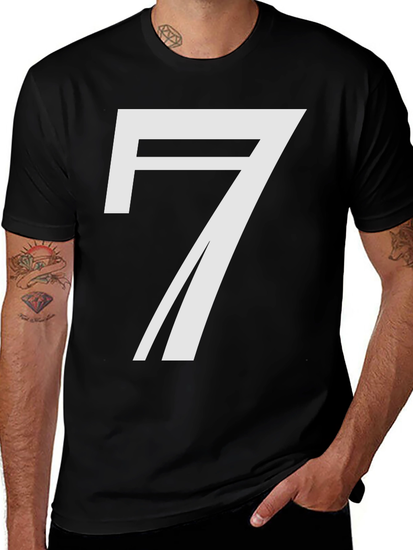 Variant 26 of Bold Number 7 Graphic Tee - Modern & Stylish