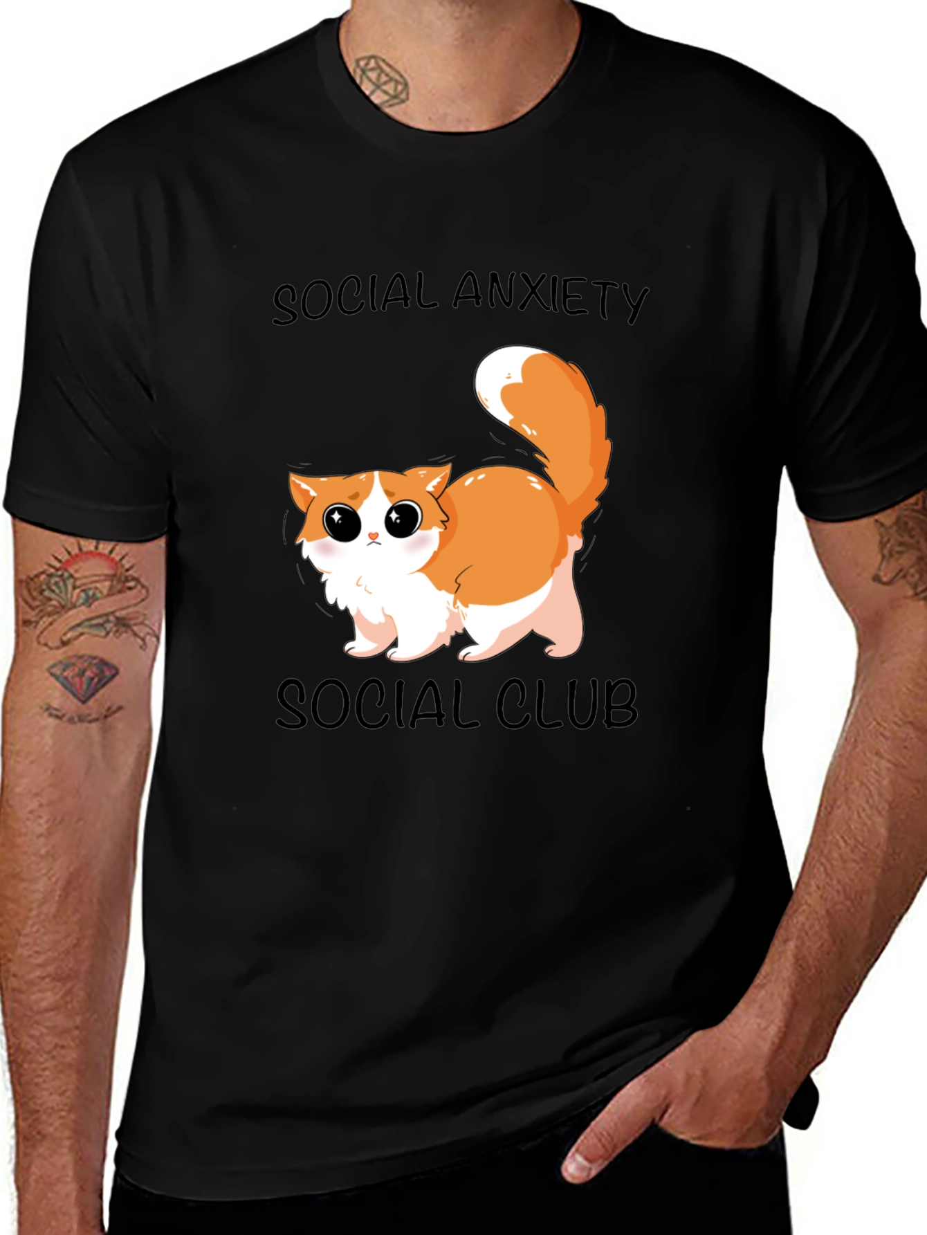Variant 11 of Social Anxiety Cat T-Shirt: Cute & Comfy