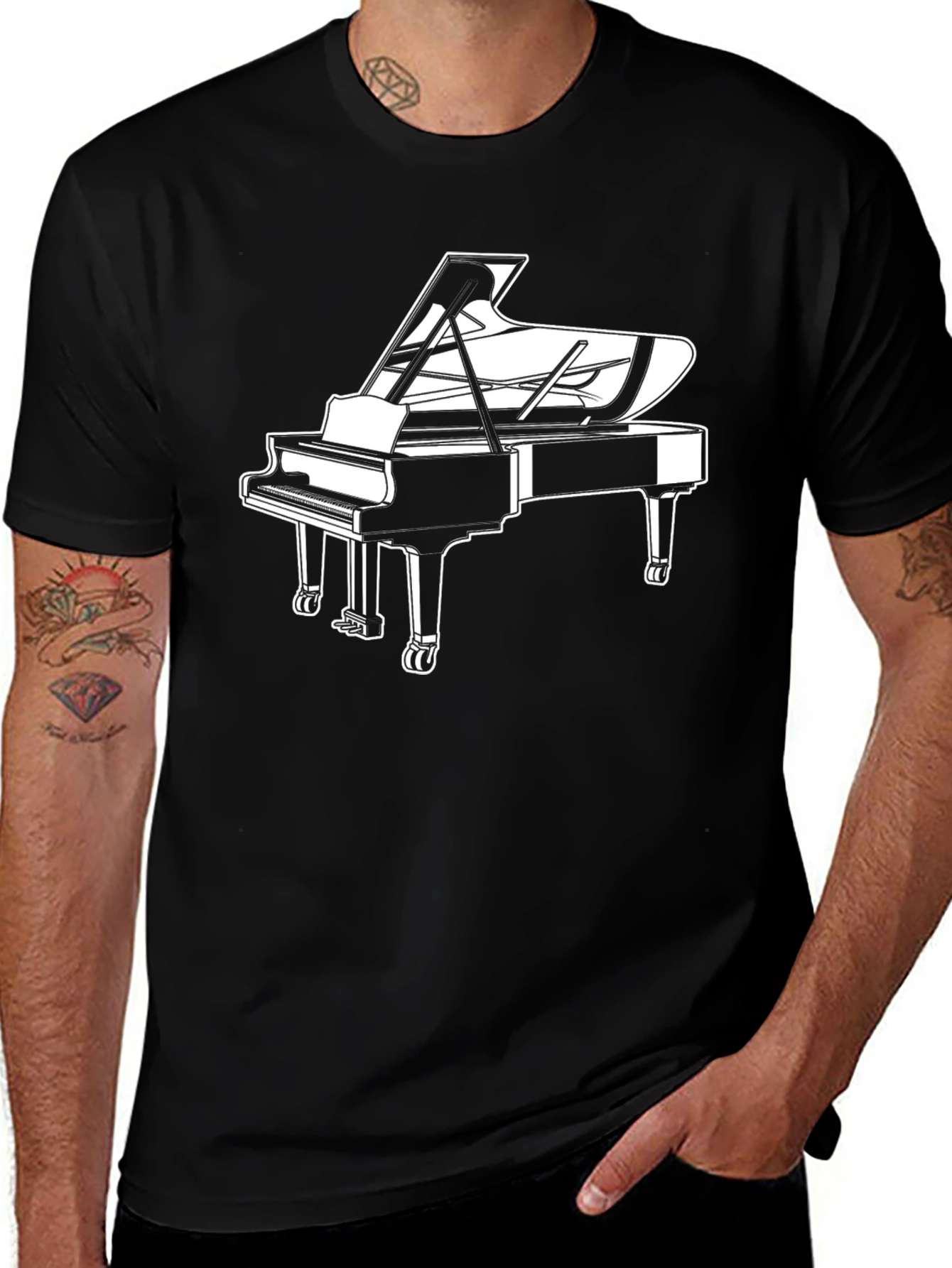 Variant 16 of Piano Graphic T-Shirt - Music Lover Tee
