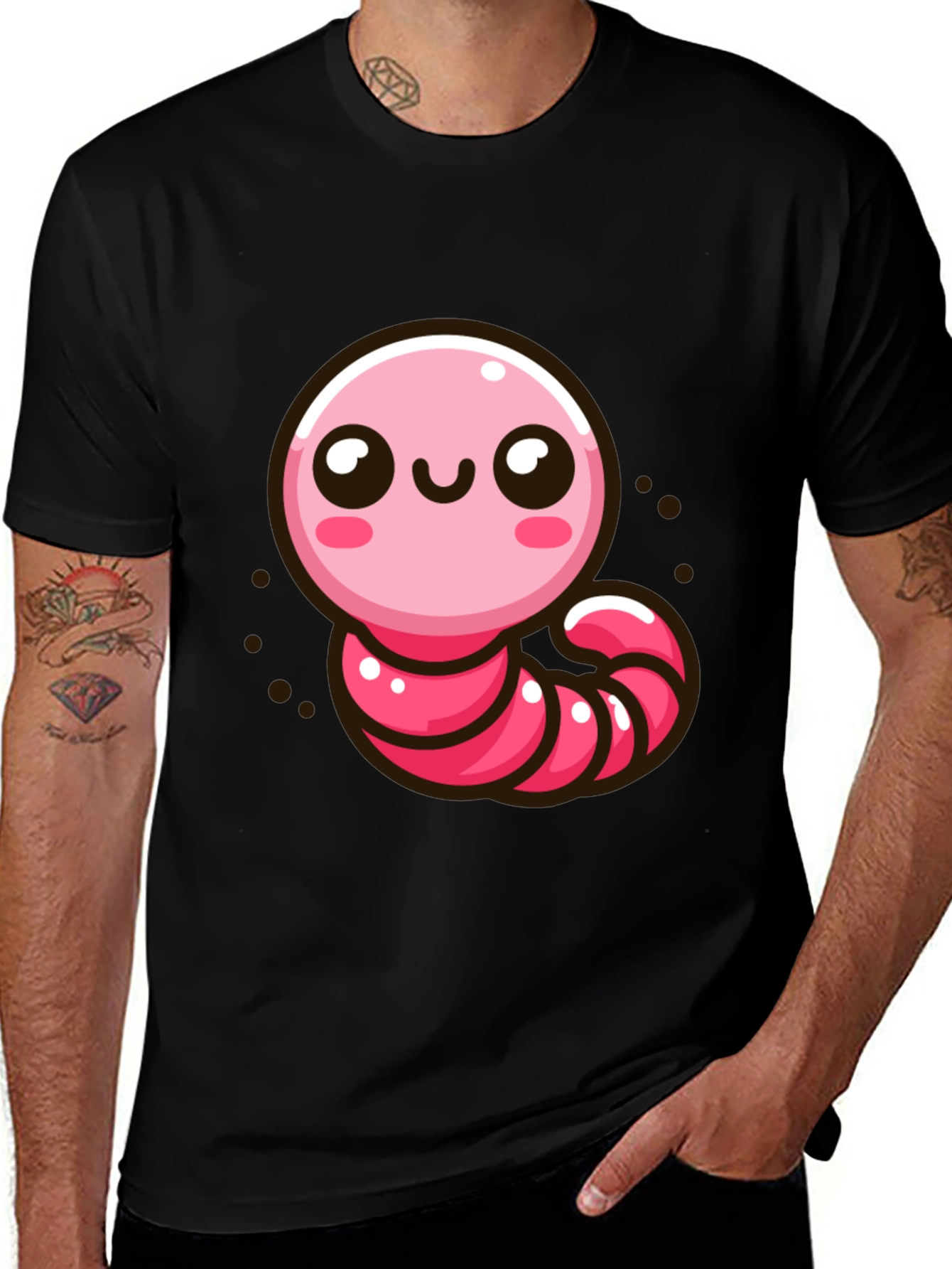 Variant 9 of Cute Pink Worm Graphic T-Shirt