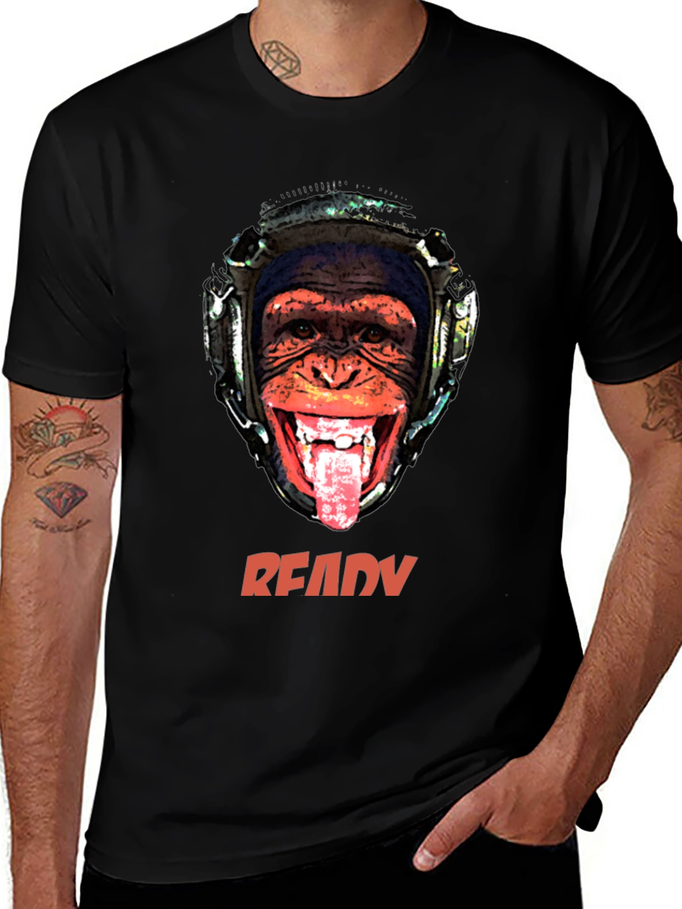 Variant 25 of Ready Monkey Graphic Tee - Black Cotton T-Shirt