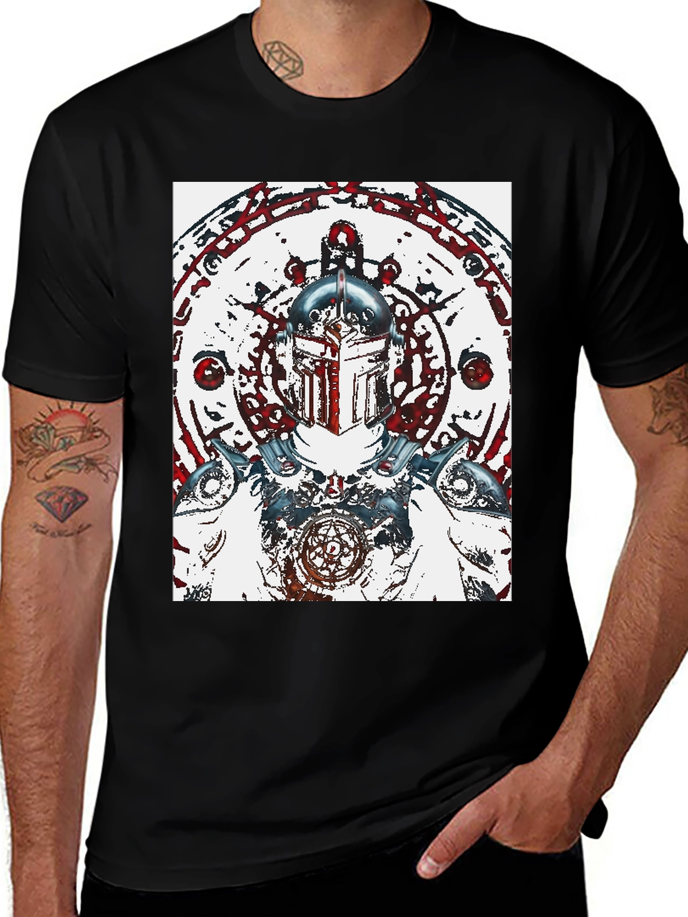Variant 18 of Warrior Graphic Black T-Shirt