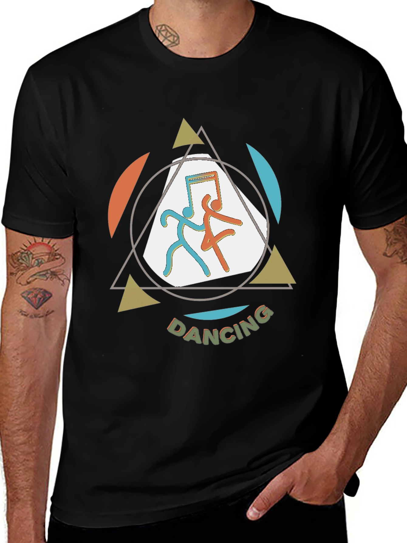 Variant 15 of Dancing Graphic Tee - Musical Note Design