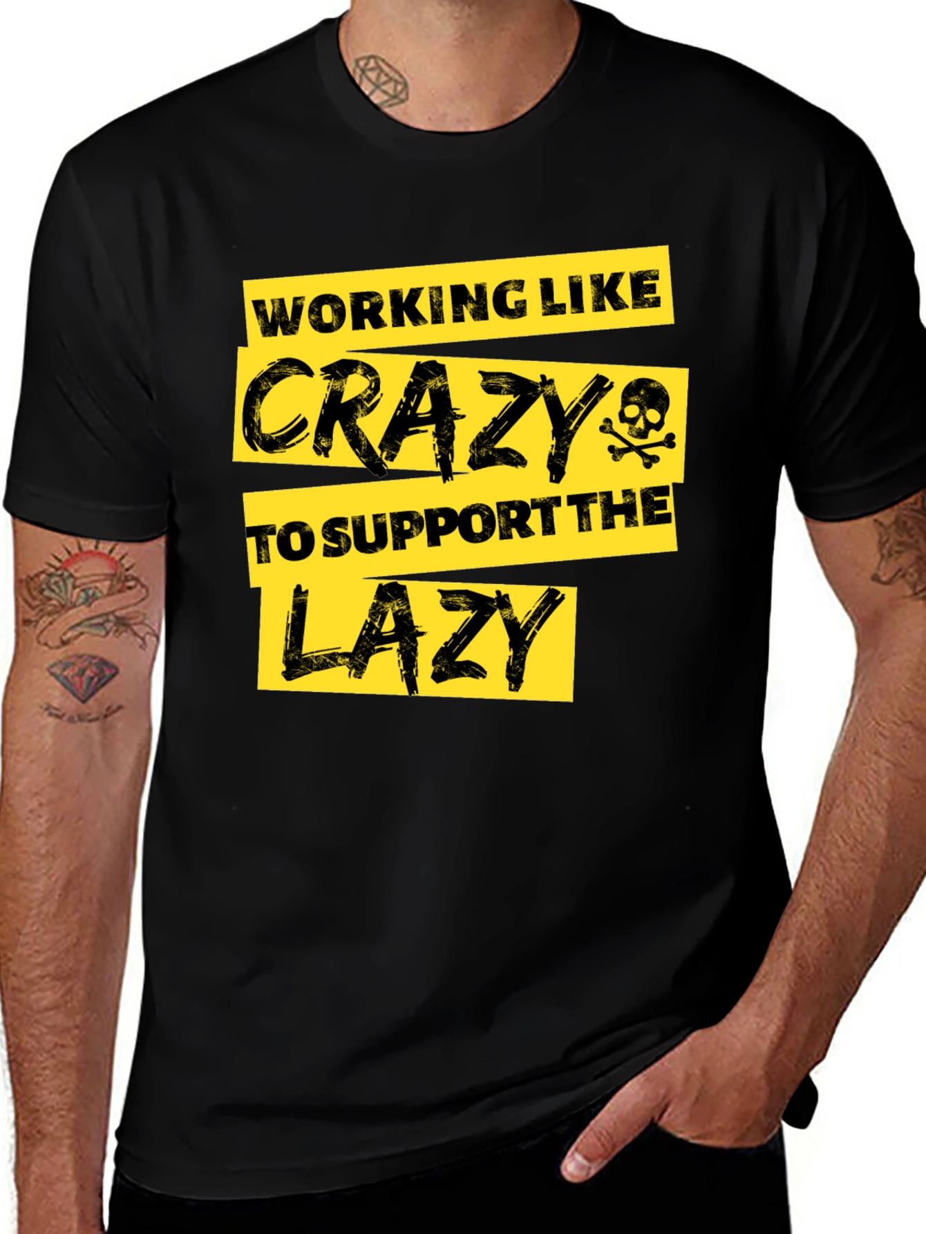Variant 5 of Funny Working Like Crazy T-Shirt