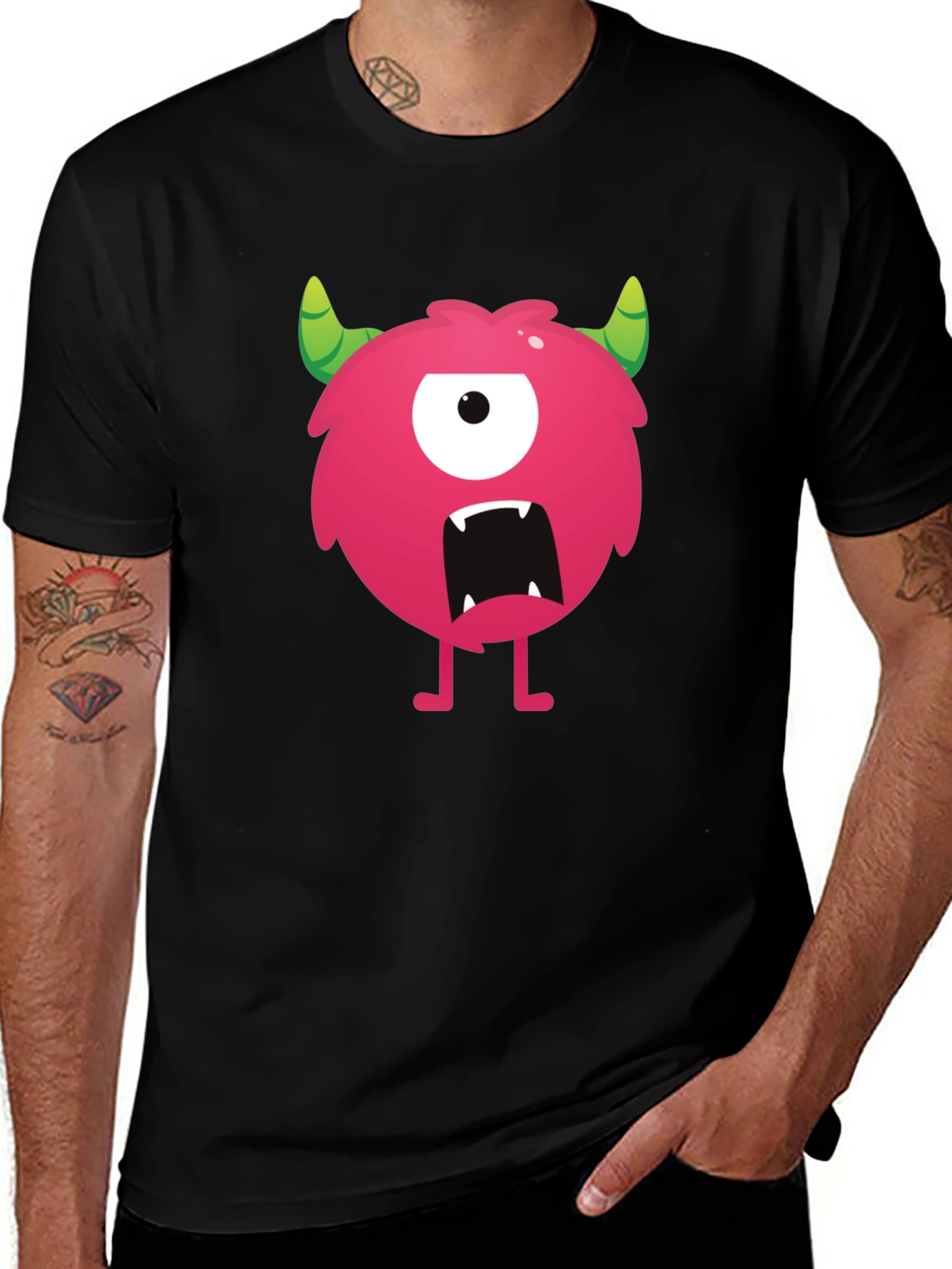 Variant 4 of Monster Graphic Black T-Shirt