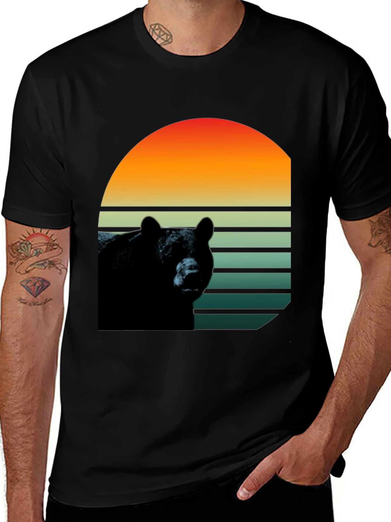 Variant 9 of Retro Bear Graphic T-Shirt - Stylish Wildlife Design