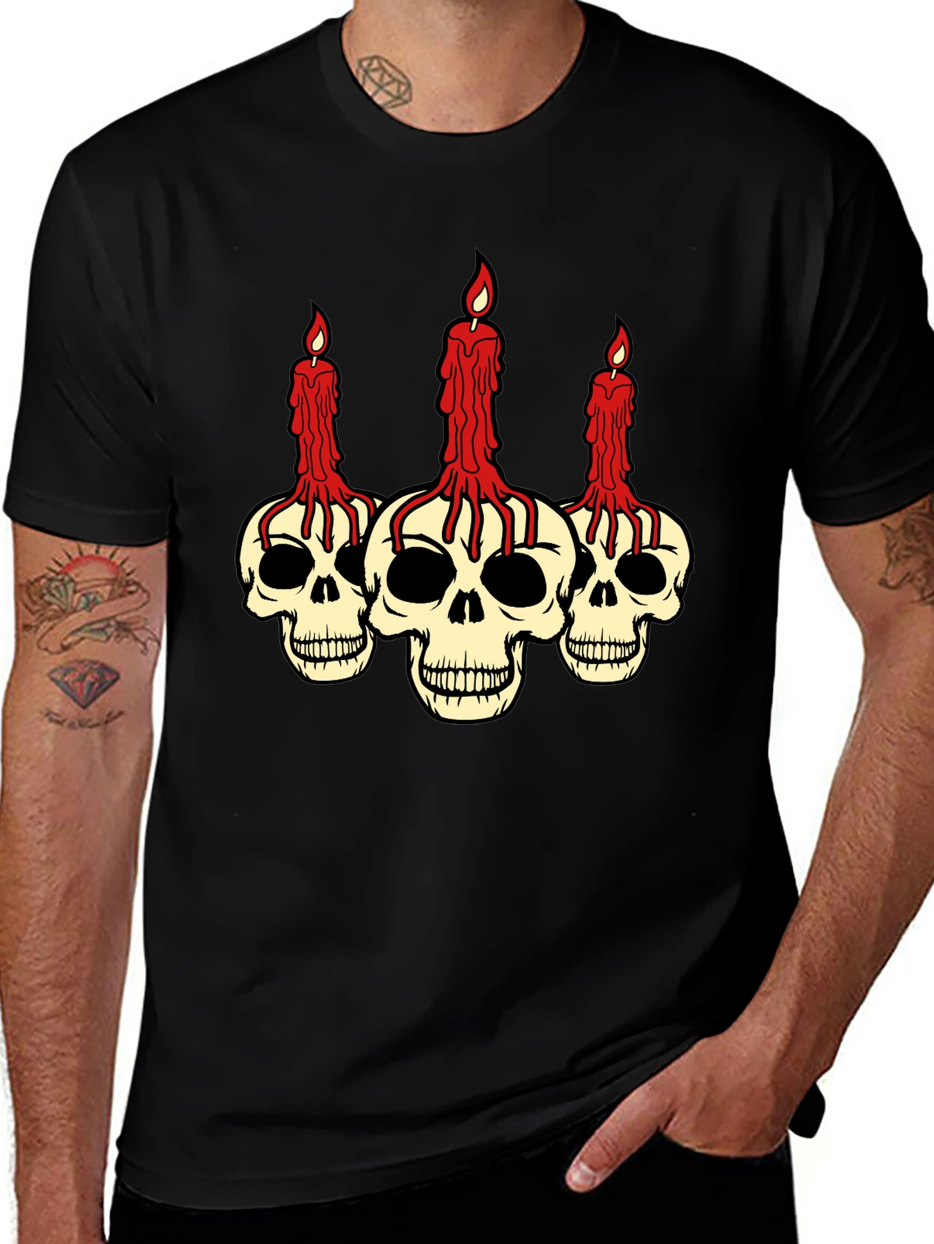 Skull Candle T-Shirt - Gothic Style