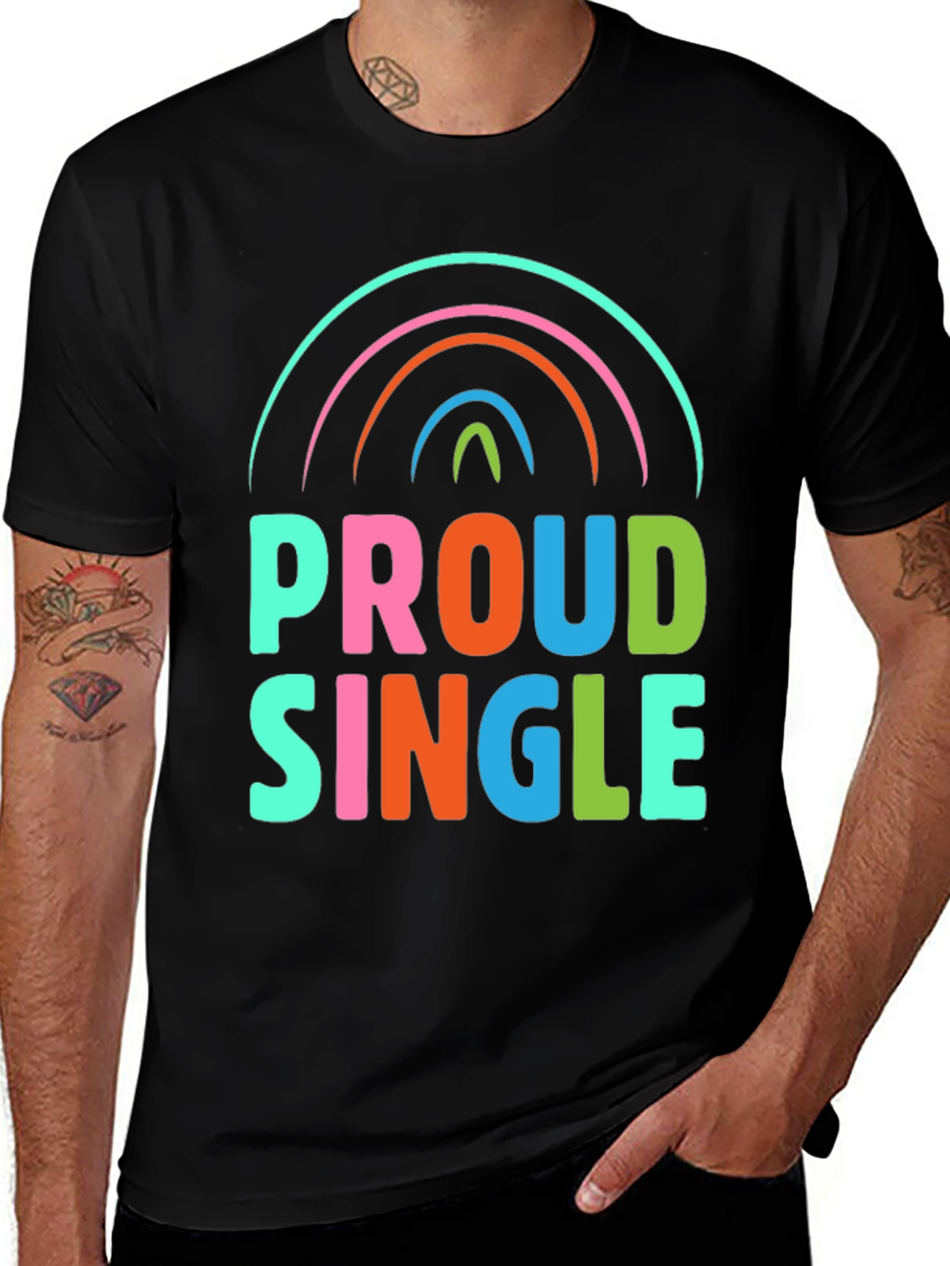 Variant 30 of Proud Single Rainbow Graphic T-Shirt