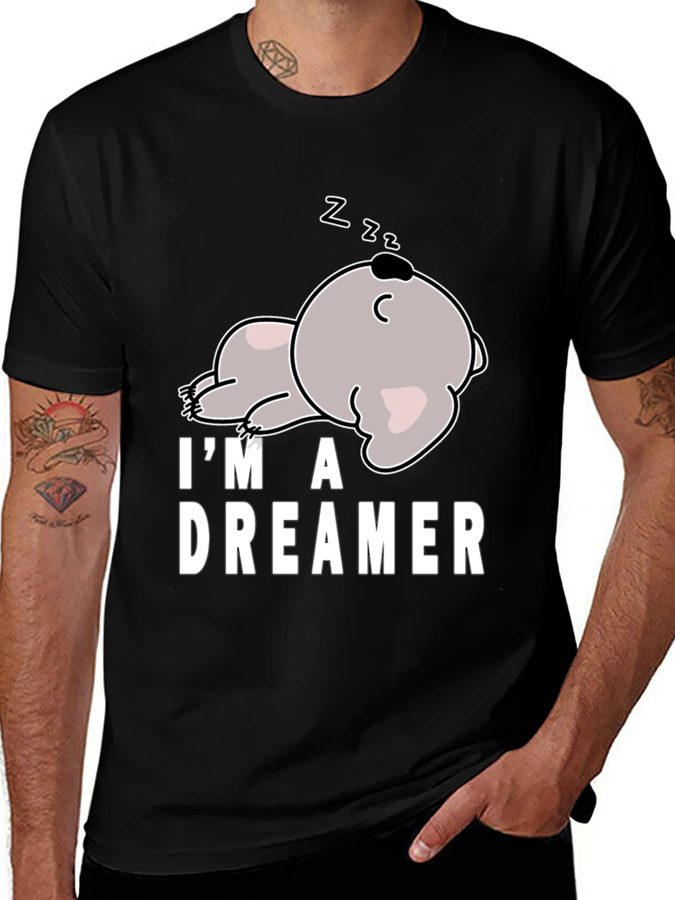 Variant 19 of Dreamer Graphic T-Shirt - Cute Koala Sleep Design