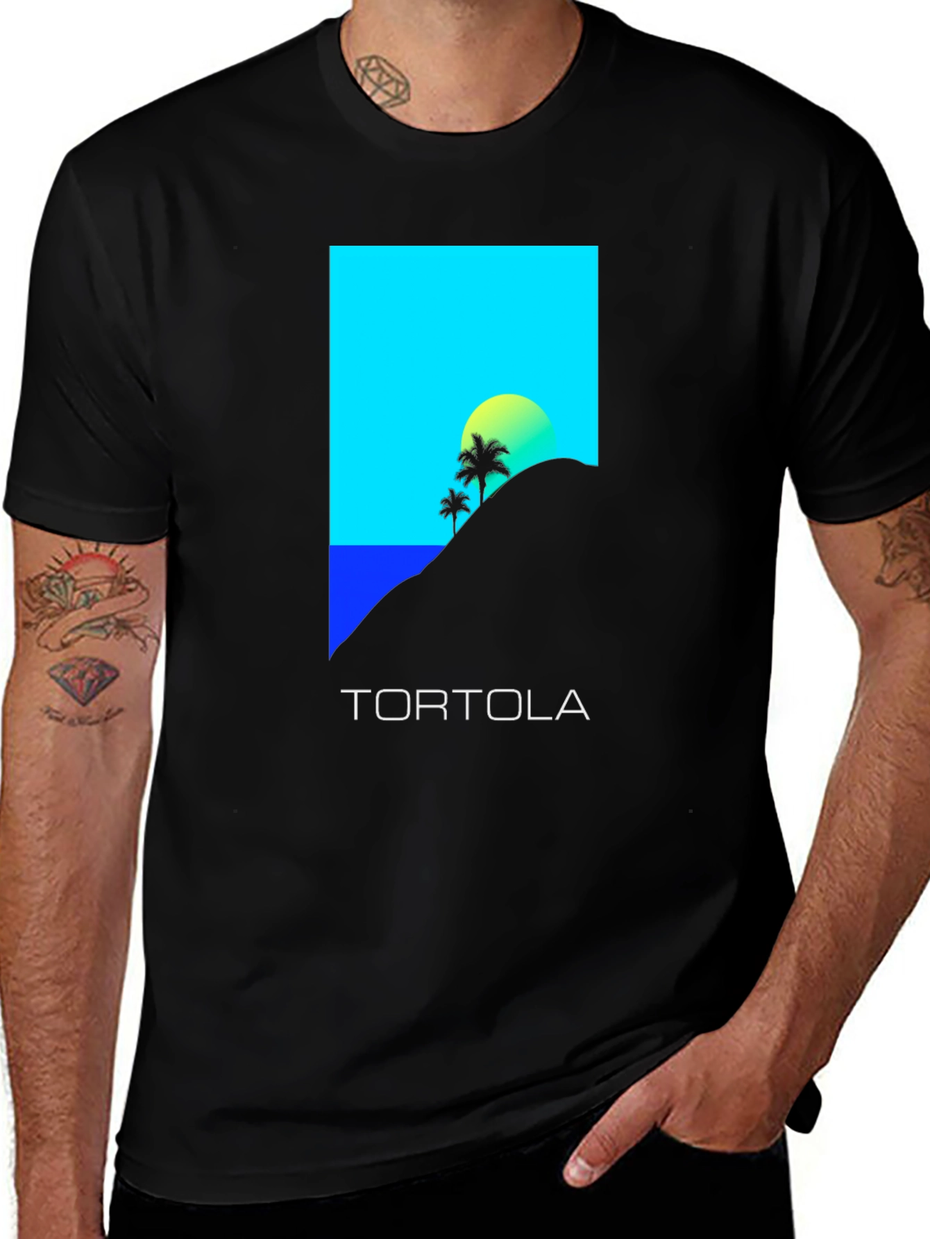 Tortola Island Graphic Tee - Black