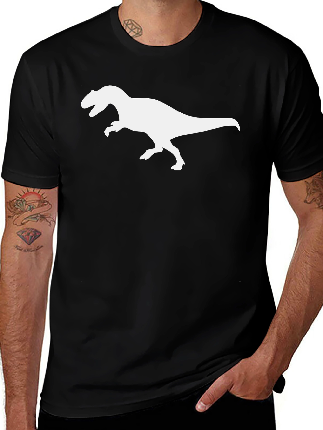 Variant 21 of Dinosaur T-Rex Graphic Tee - Black