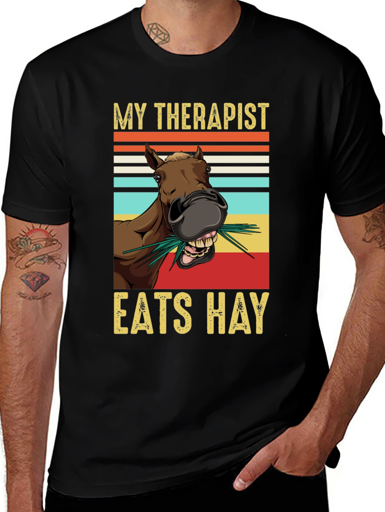Variant 20 of My Therapist Eats Hay Horse Graphic Tee