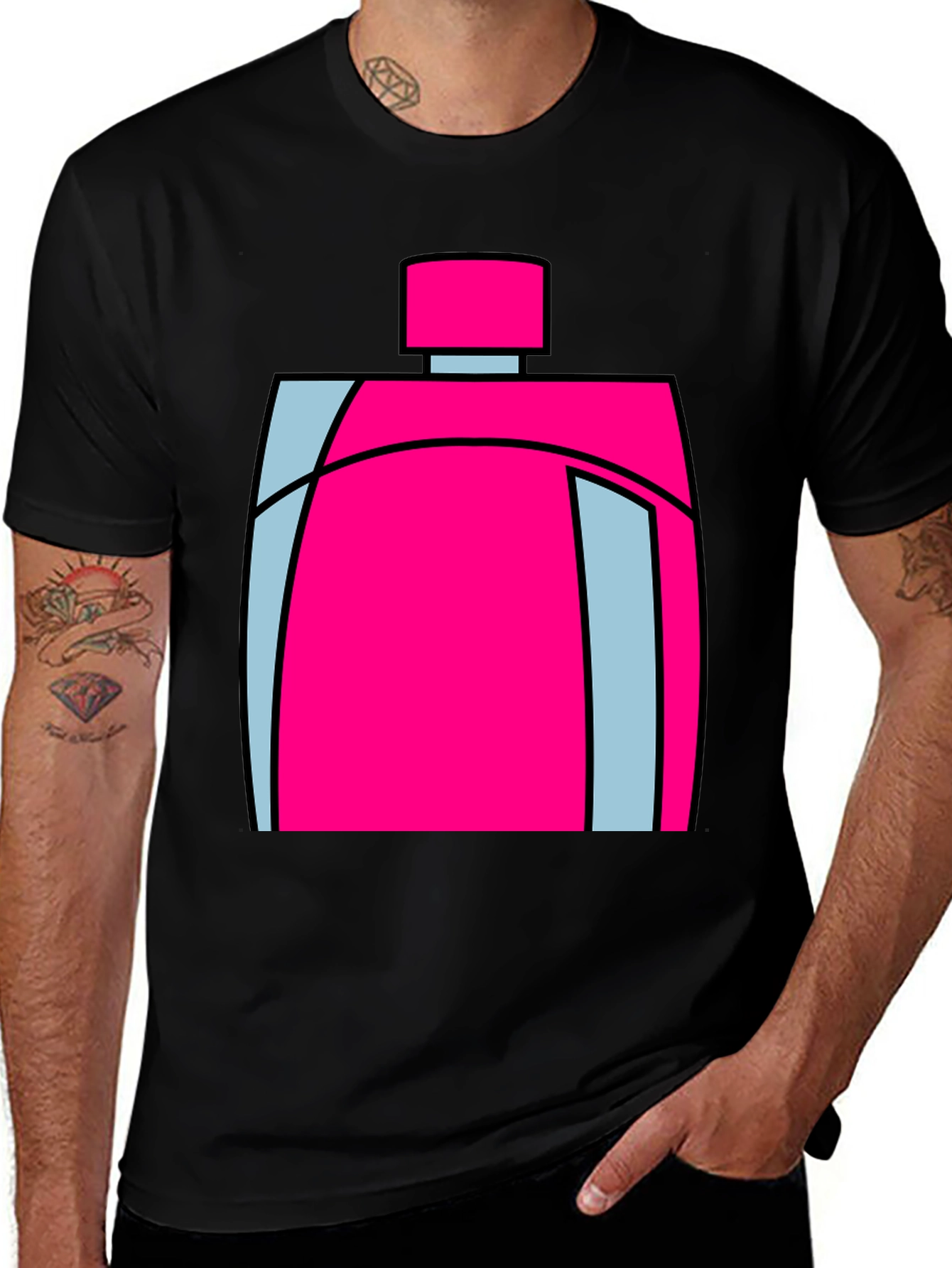 Variant 28 of Funky Pink Perfume Bottle Graphic T-Shirt