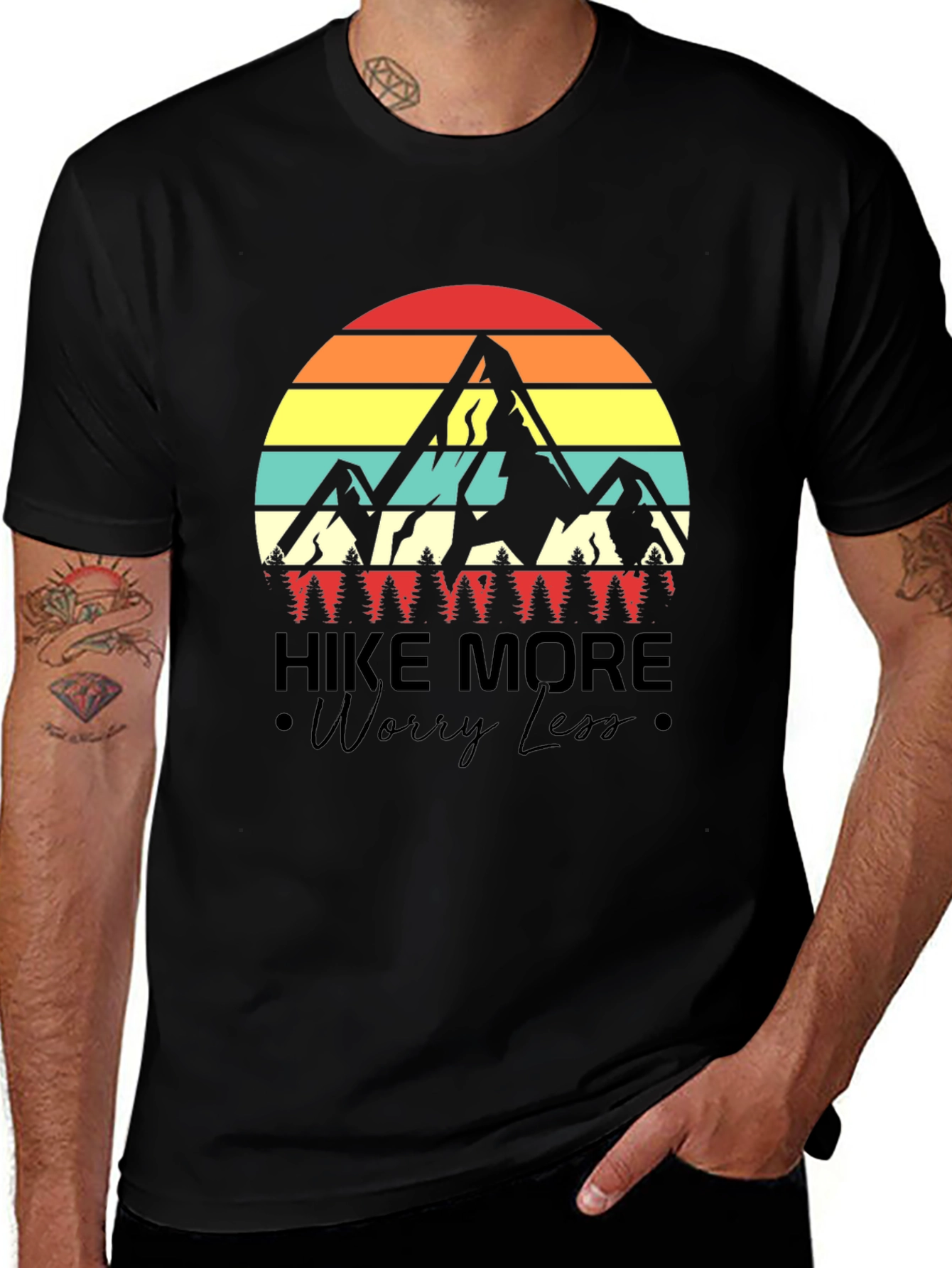 Variant 29 of Hike More Worry Less Graphic Tee