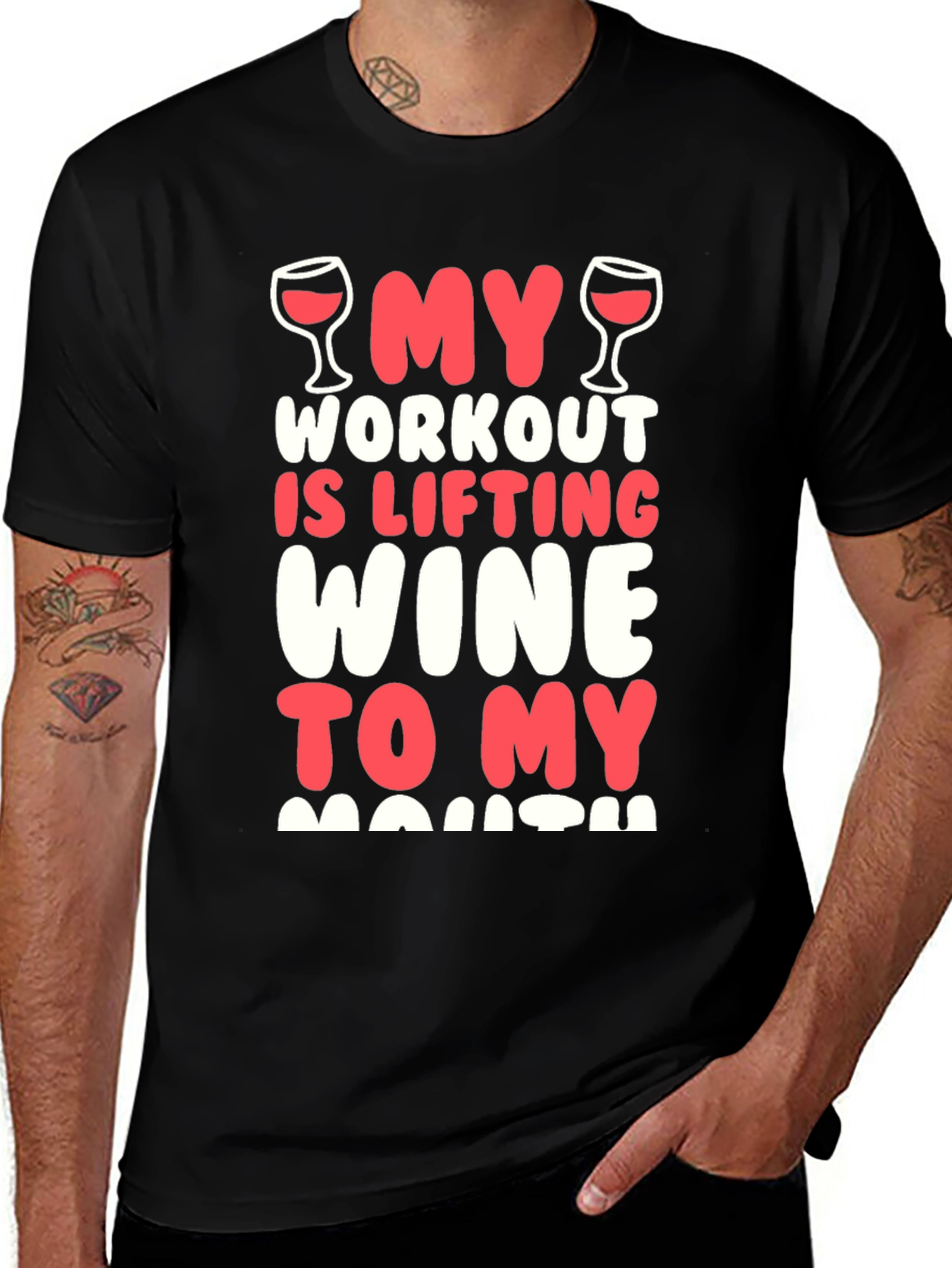 Variant 9 of Funny Wine Workout T-Shirt