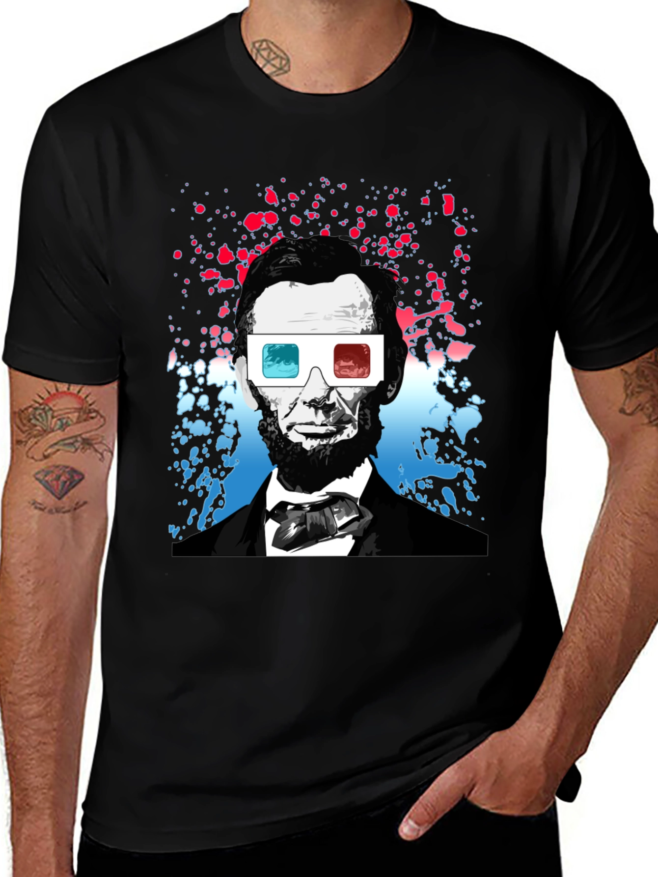 Variant 14 of Lincoln 3D Glasses Graphic Tee