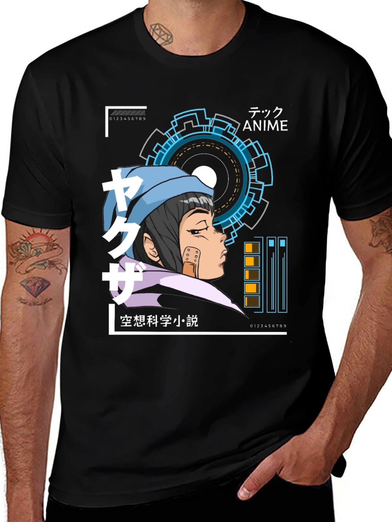 Variant 9 of Tech Anime Graphic T-Shirt - Sci-Fi Style
