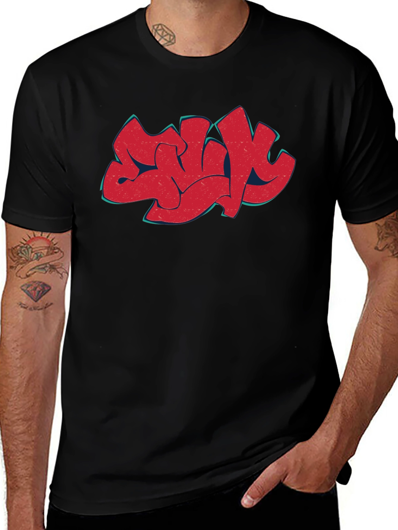 Variant 10 of Urban Graffiti Art Black T-Shirt