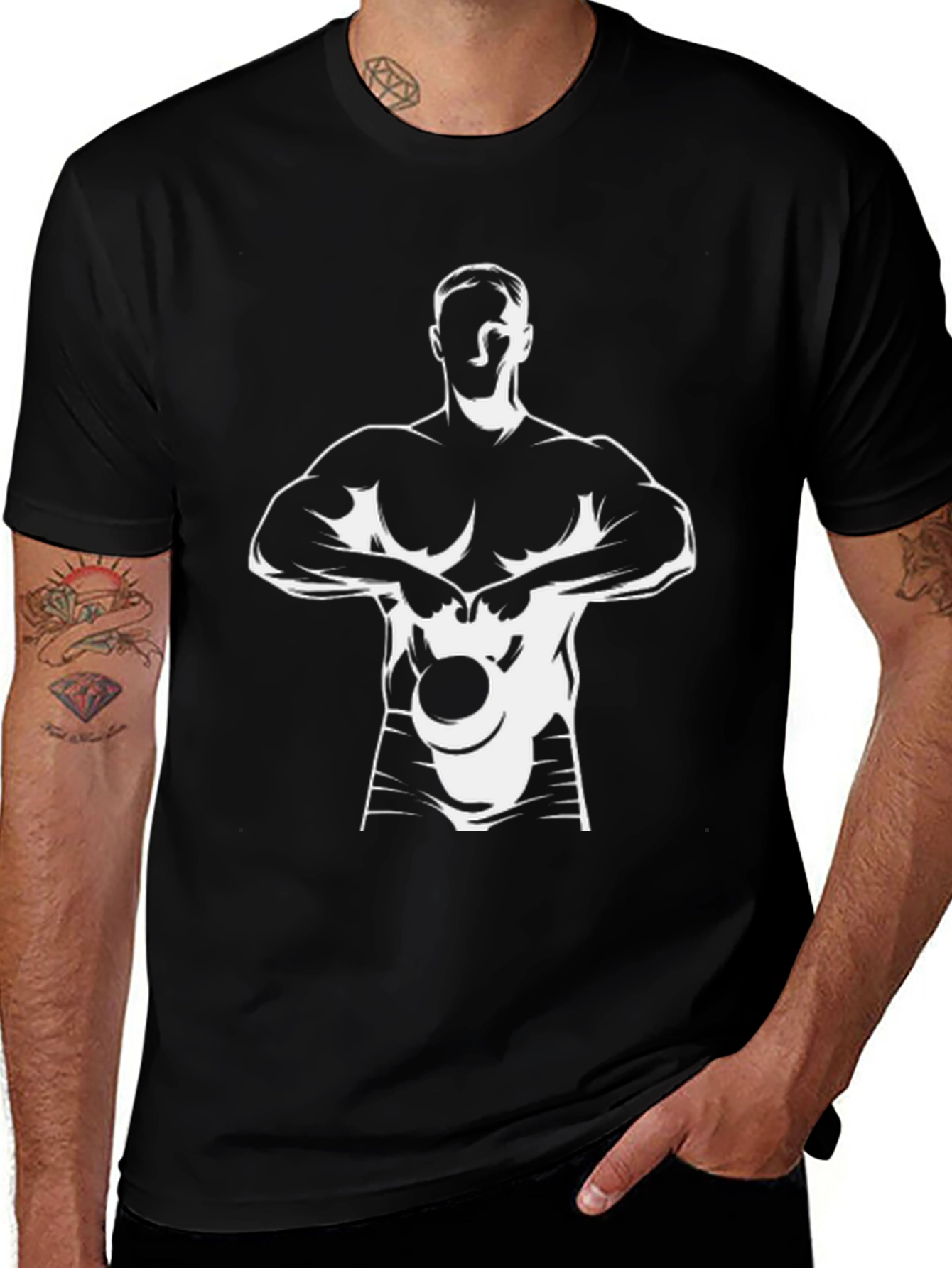 Variant 16 of Black Graphic Tee: Kettlebell Workout