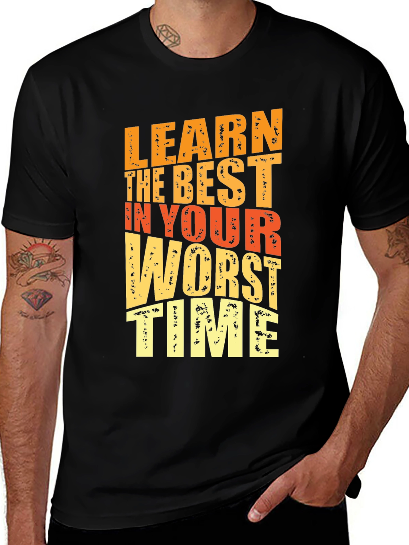 Motivational Graphic Tee - Learn in Your Worst Time