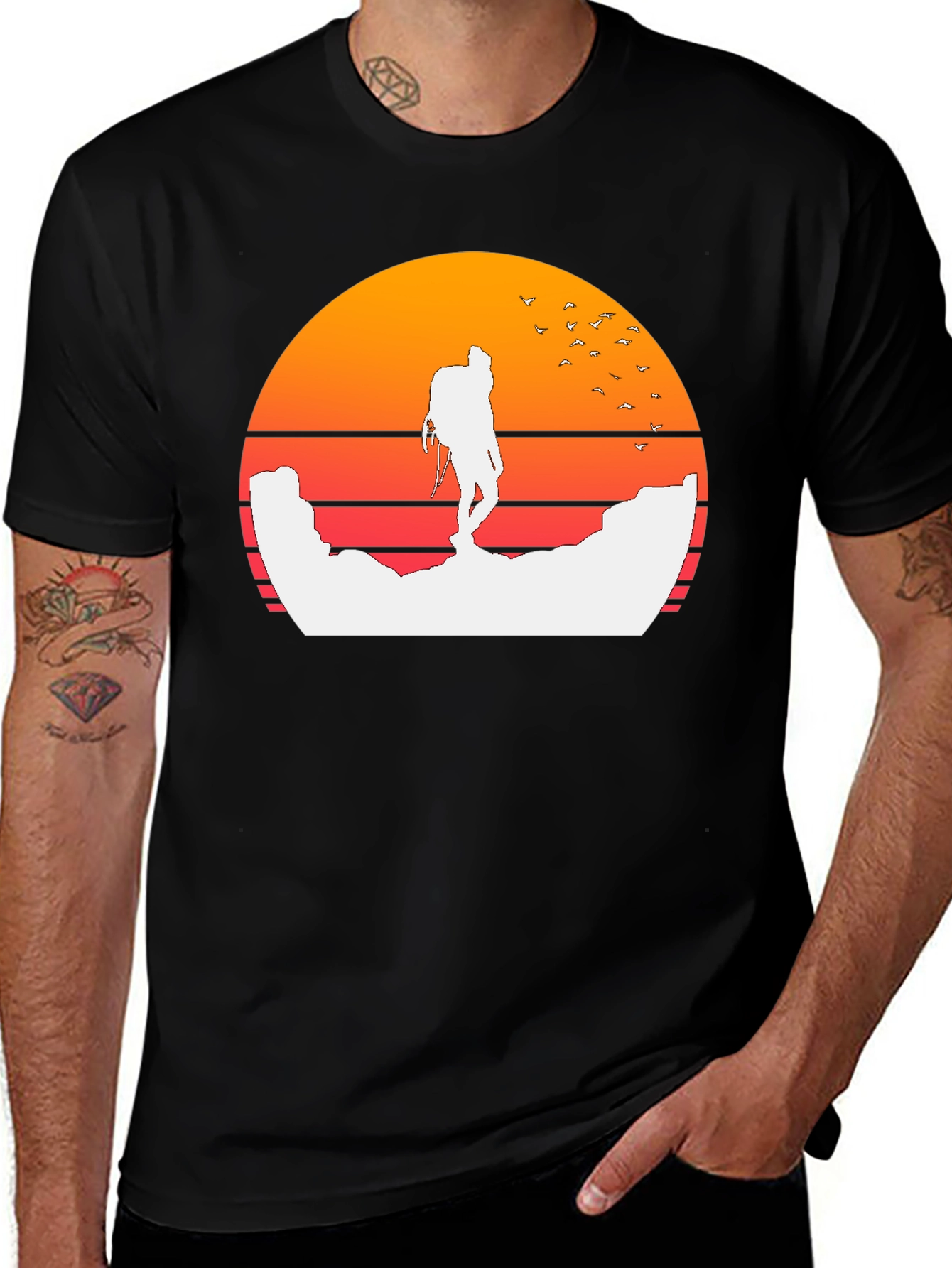 Variant 11 of Sunset Hiker Graphic Tee - Adventure Ready!
