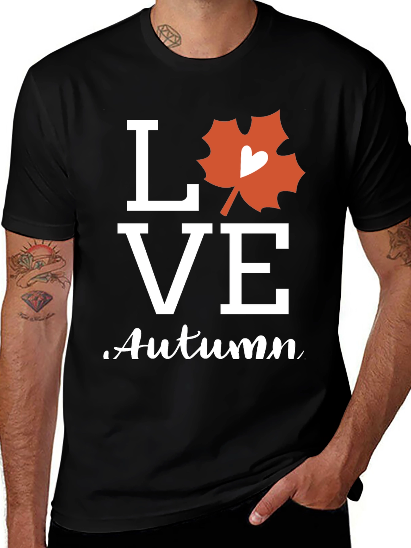 Variant 23 of Love Autumn Graphic Tee - Stylish Fall Season Shirt