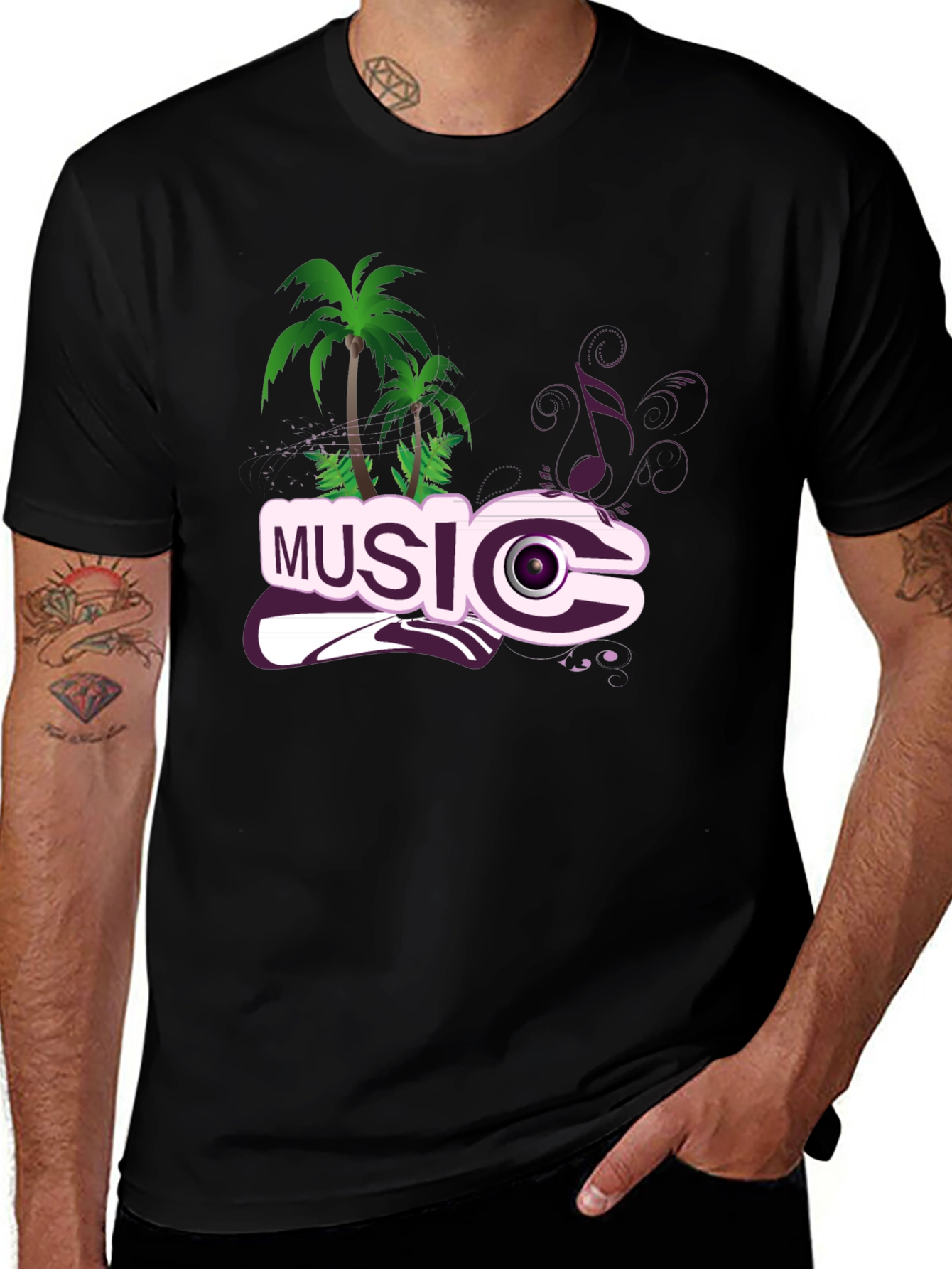 Variant 3 of Music Lover Tee - Island Vibes Graphic T-Shirt