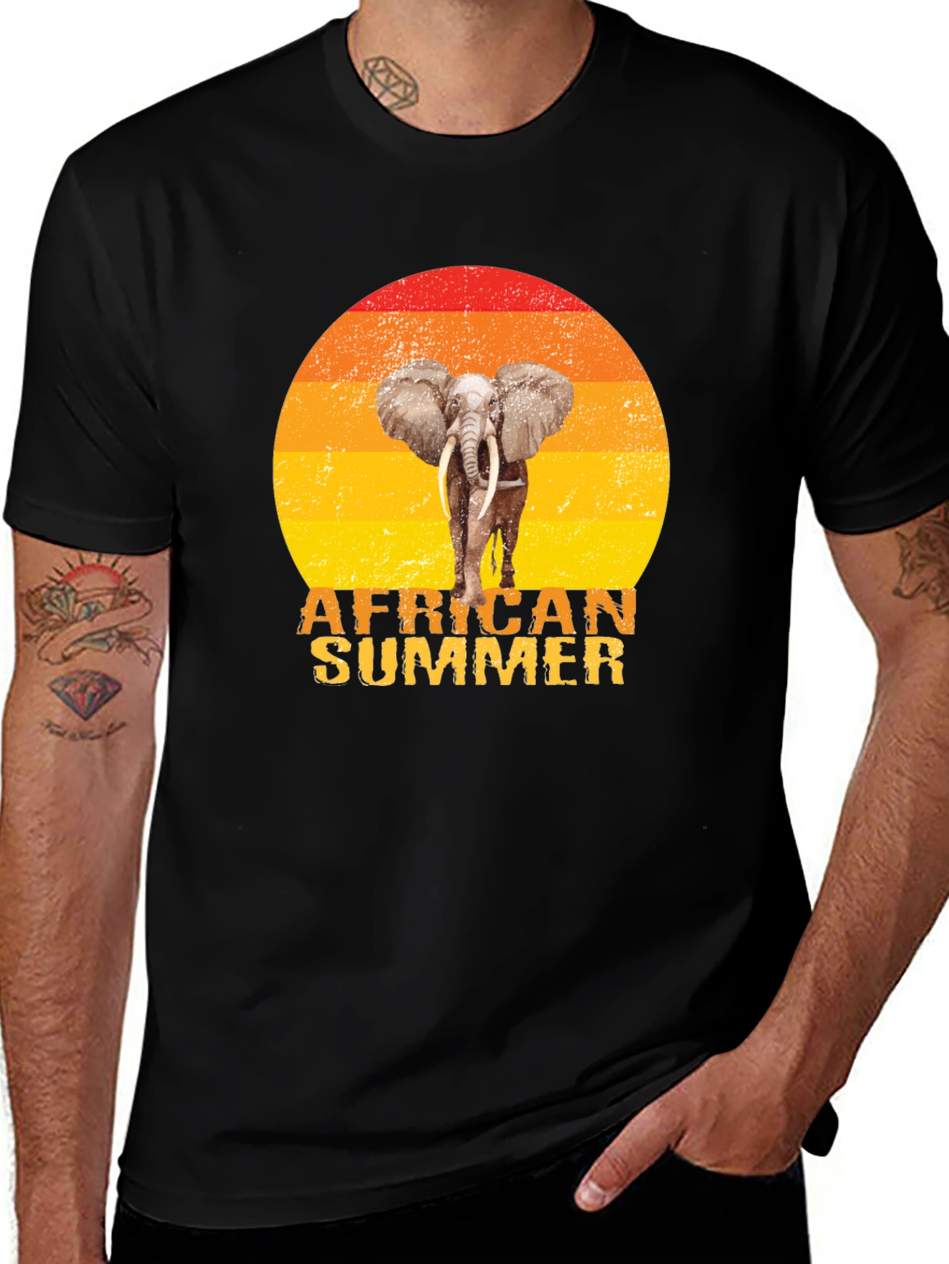 Variant 23 of African Summer Elephant Graphic T-Shirt