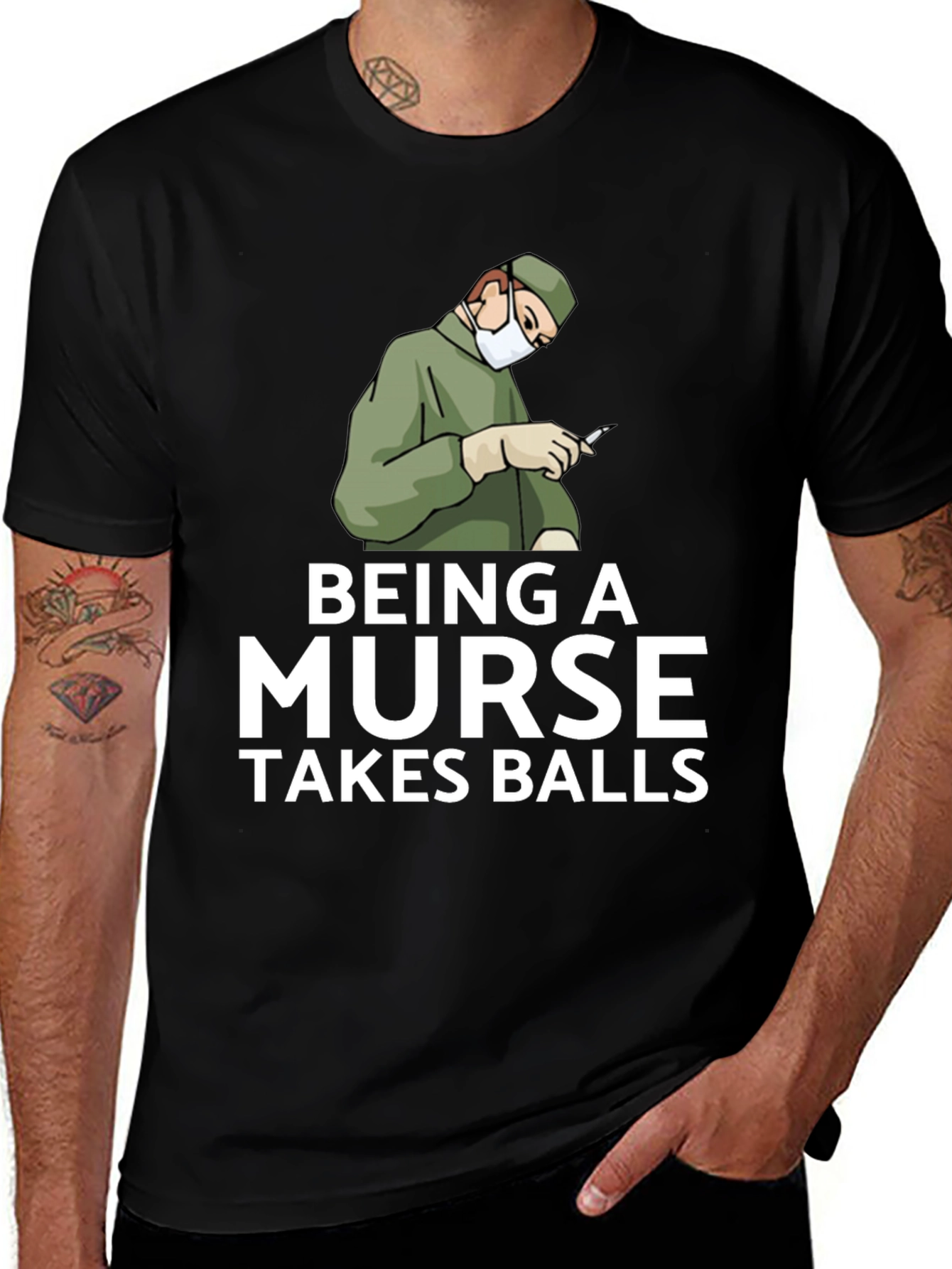 Variant 29 of Being A Nurse Takes Balls Graphic T-Shirt