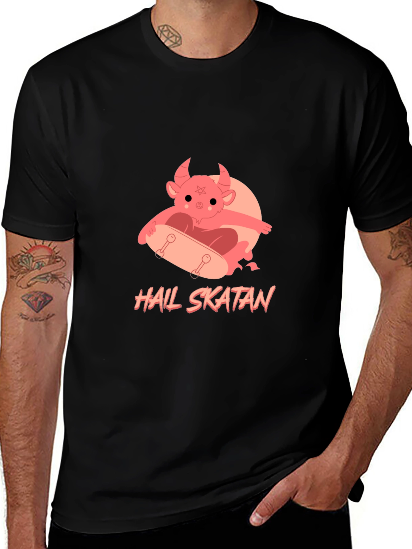 Variant 8 of Hail Skatan T-Shirt - Devil Skateboard Graphic
