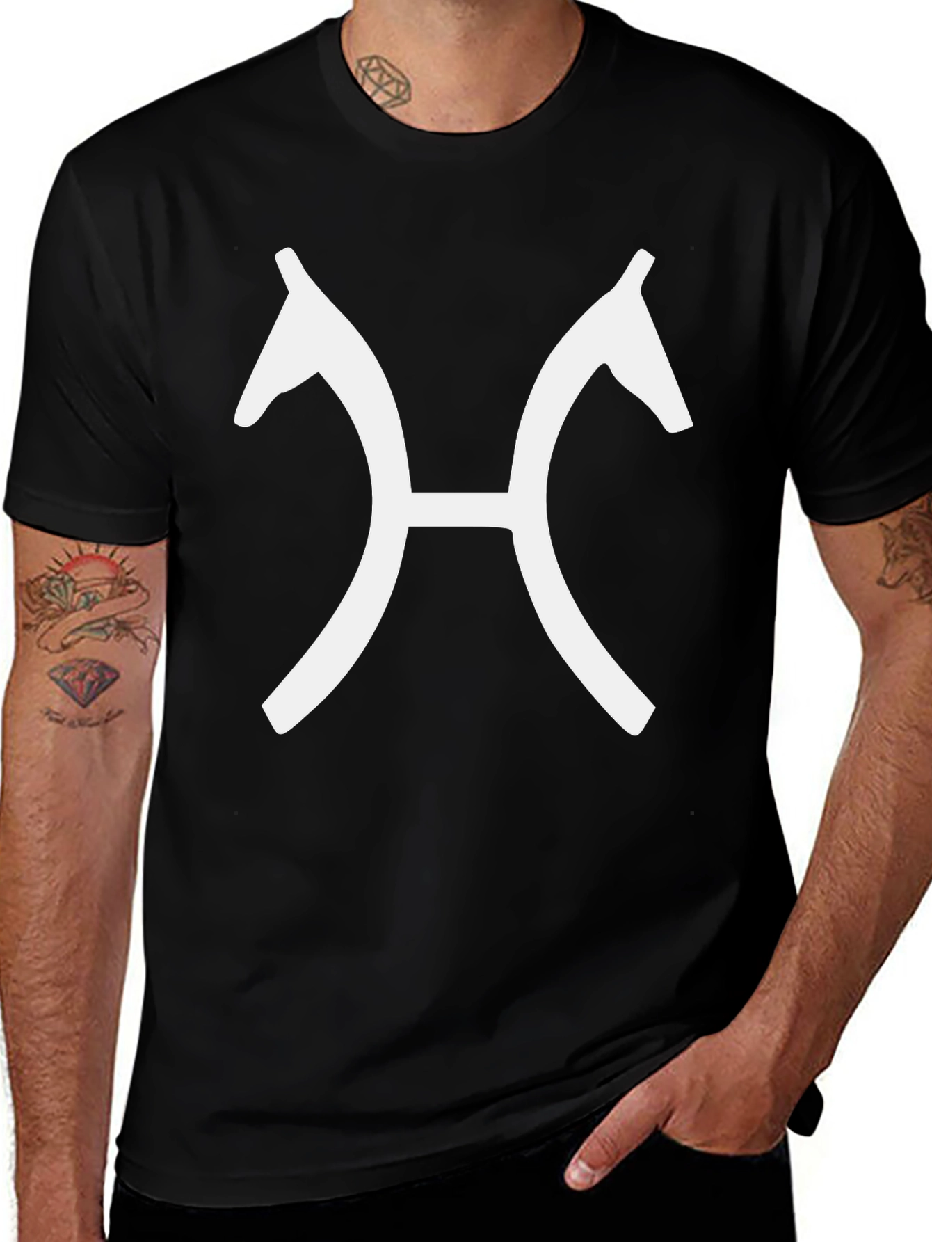Variant 14 of Black Horse Head Symbol Tee