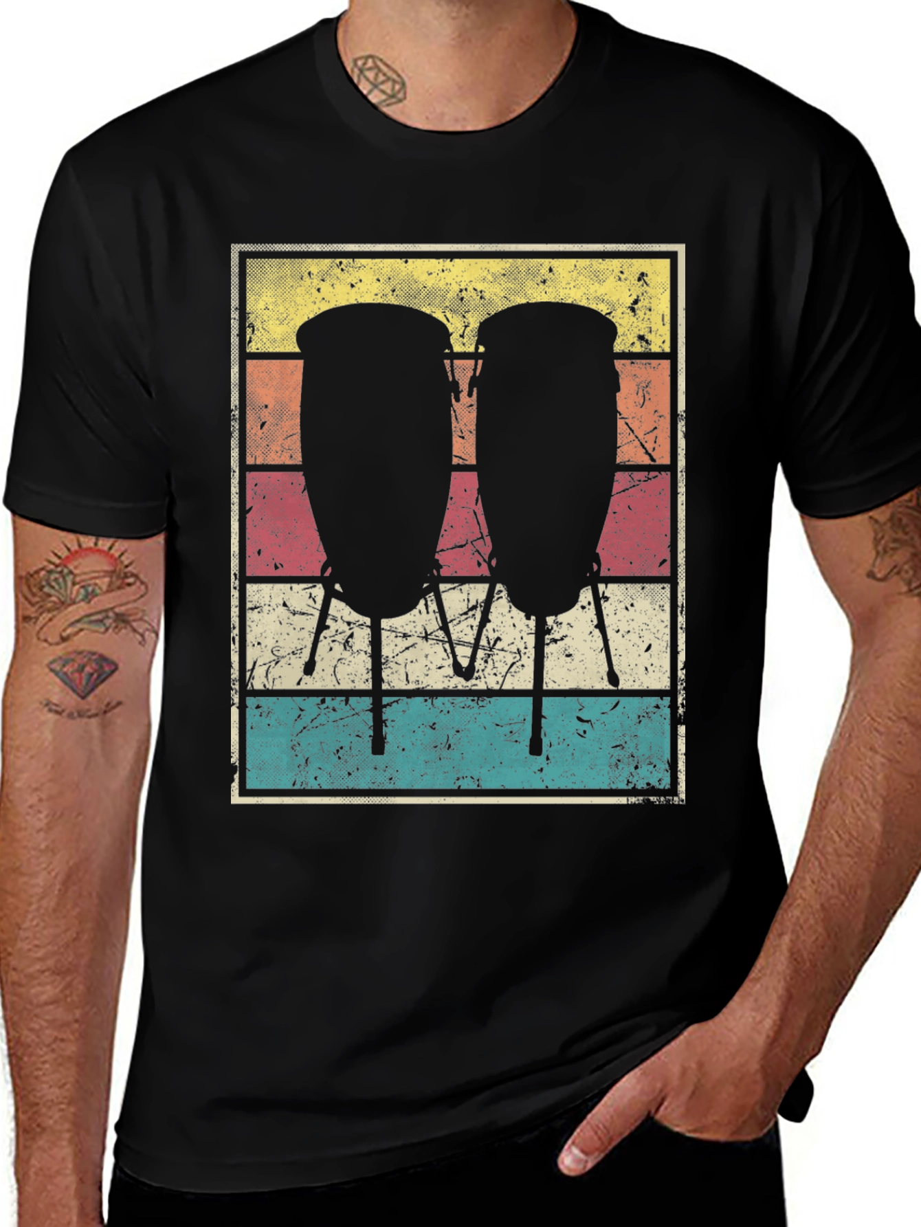 Variant 11 of Retro Conga Drum T-Shirt - Vintage Style Music Tee