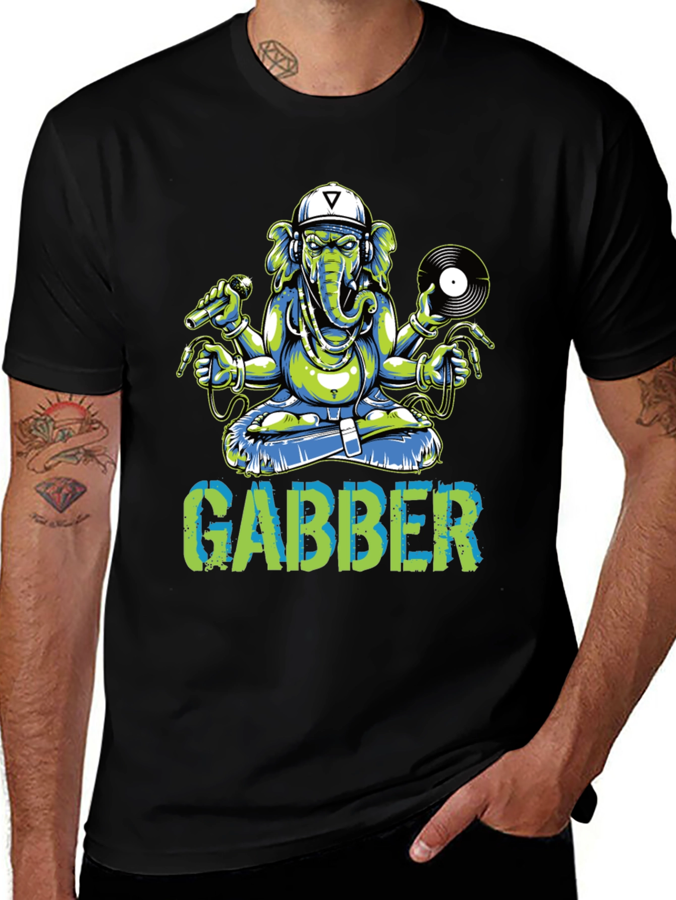 Variant 15 of Gabber Elephant DJ T-Shirt