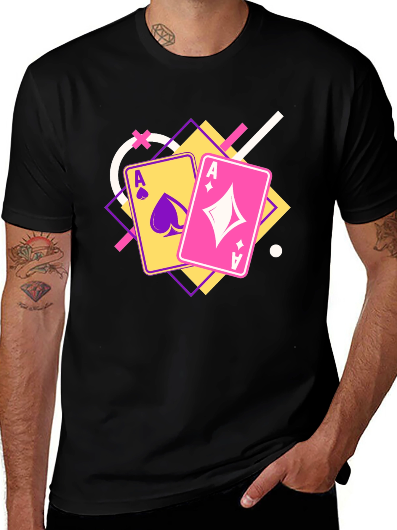 Variant 30 of Ace Cards Graphic Tee - Black Casual T-Shirt