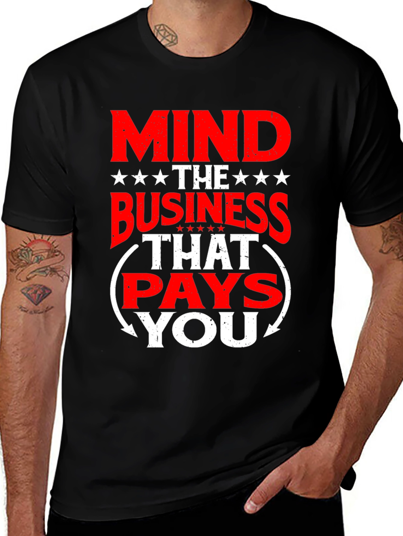 Variant 4 of Mind the Business Graphic Tee - Black