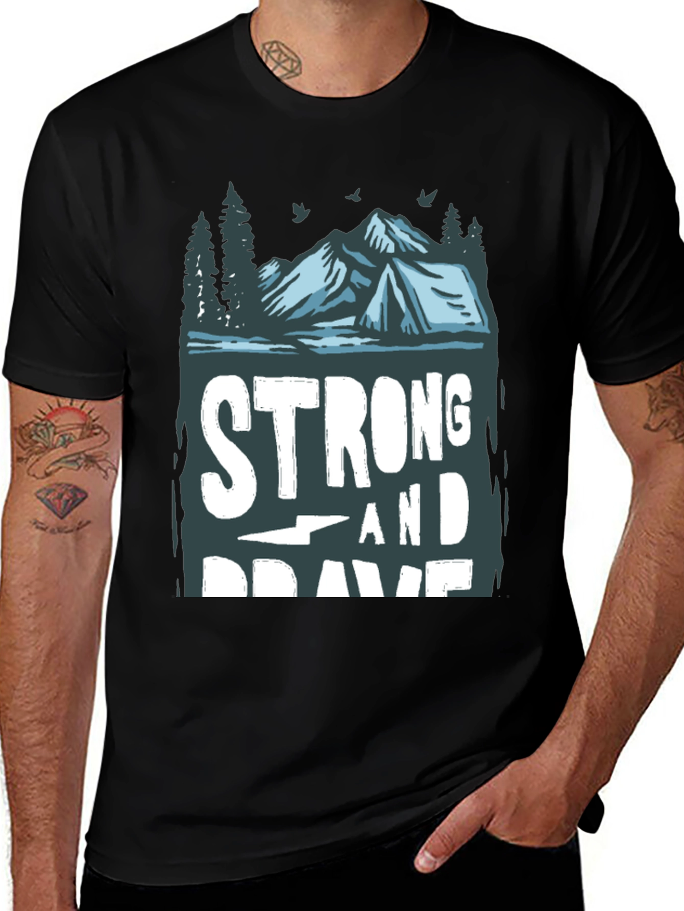 Variant 27 of Strong and Brave Graphic Tee