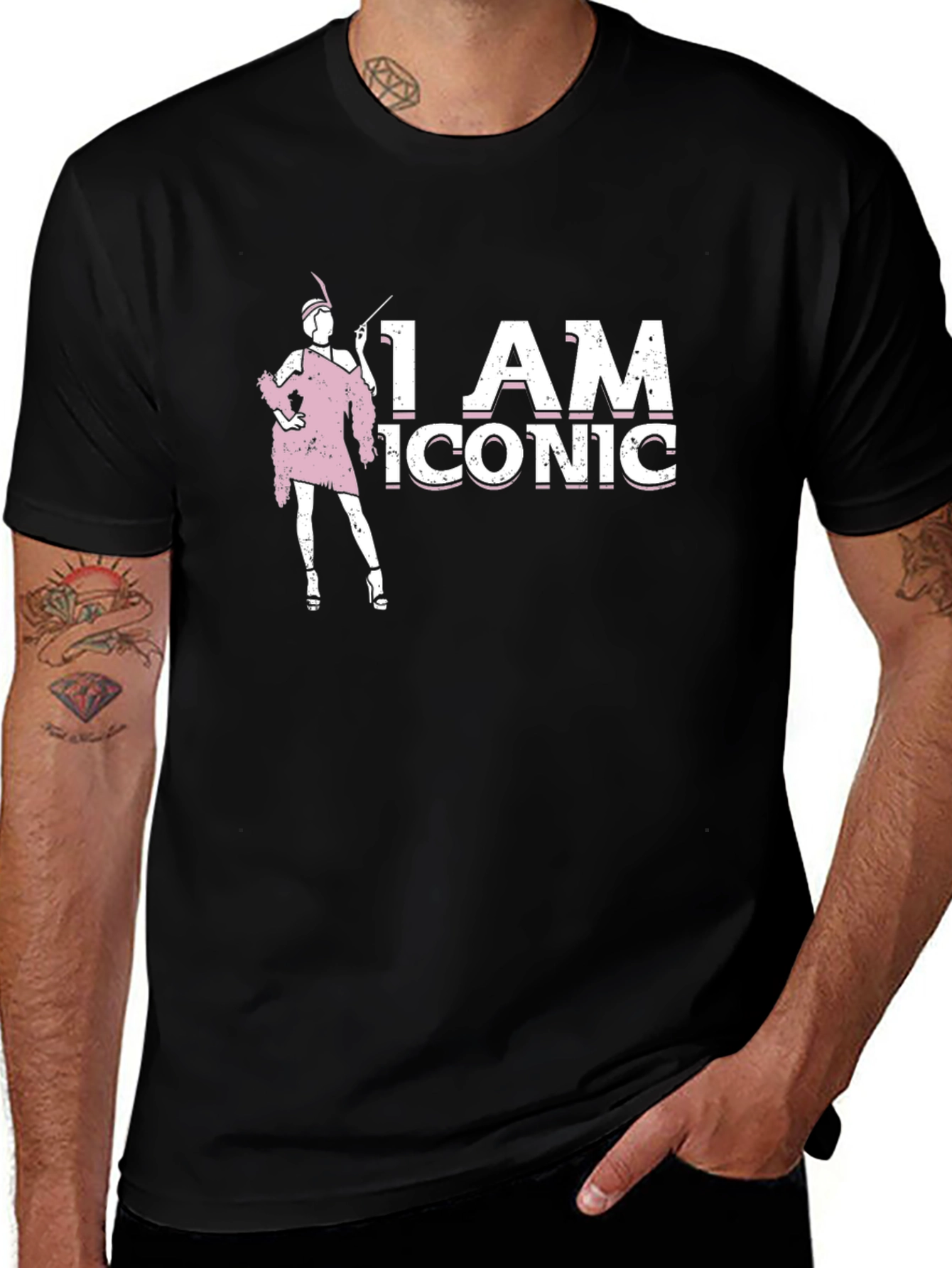 Variant 26 of I AM ICONIC Graphic Tee - Black