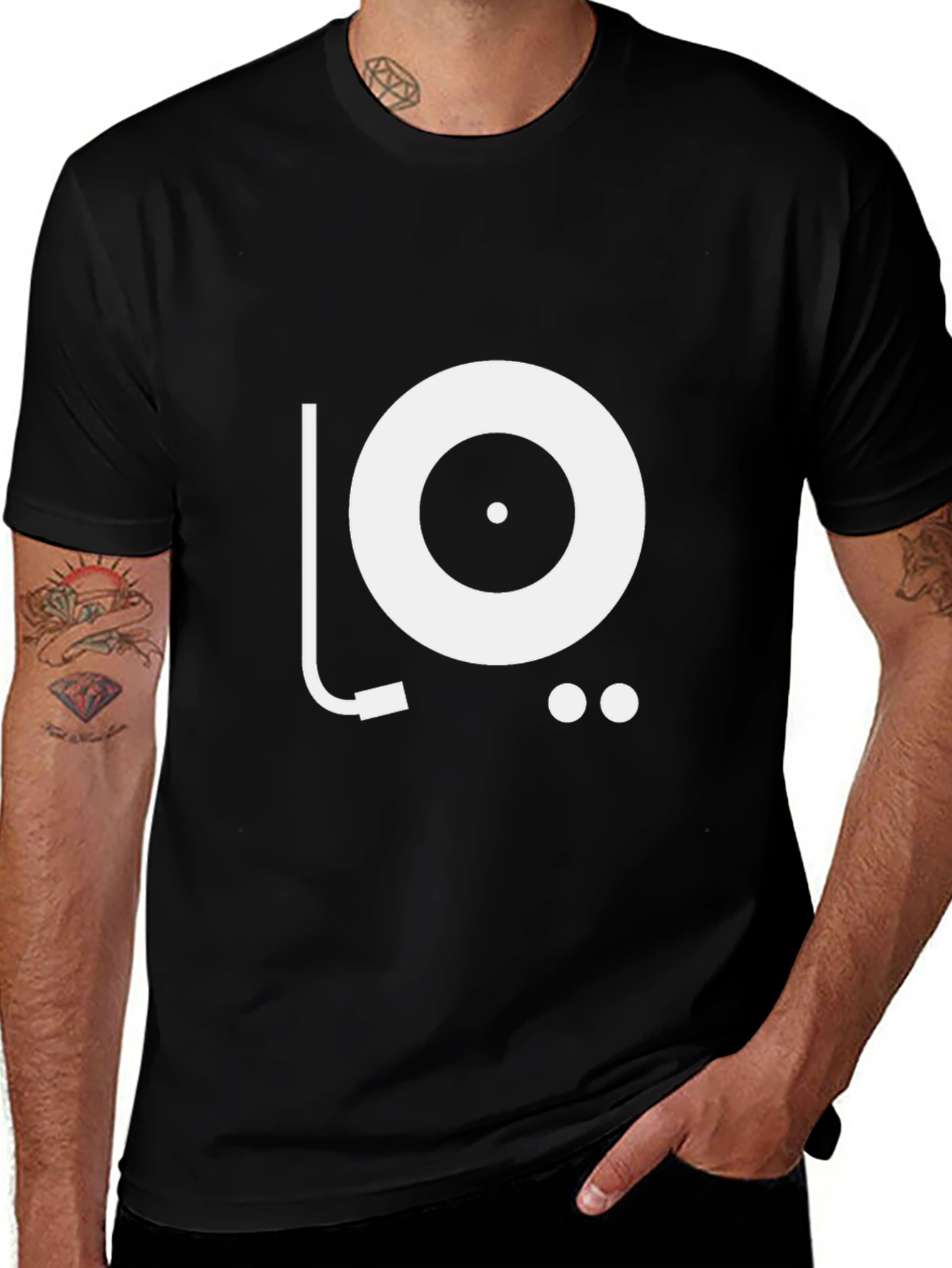Variant 21 of Turntable Graphic Tee - Black Cotton T-Shirt