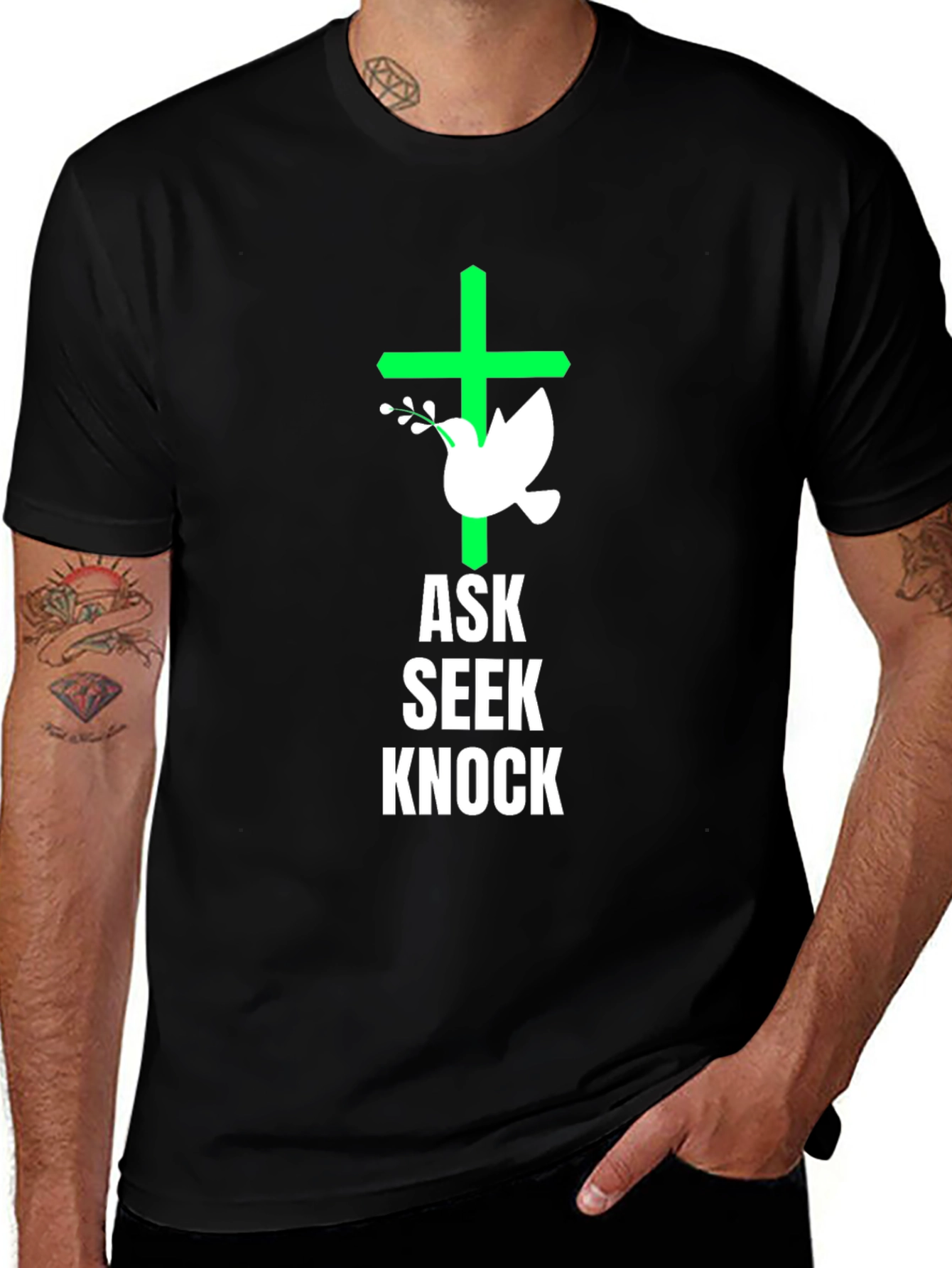 Variant 27 of Ask Seek Knock Graphic Tee