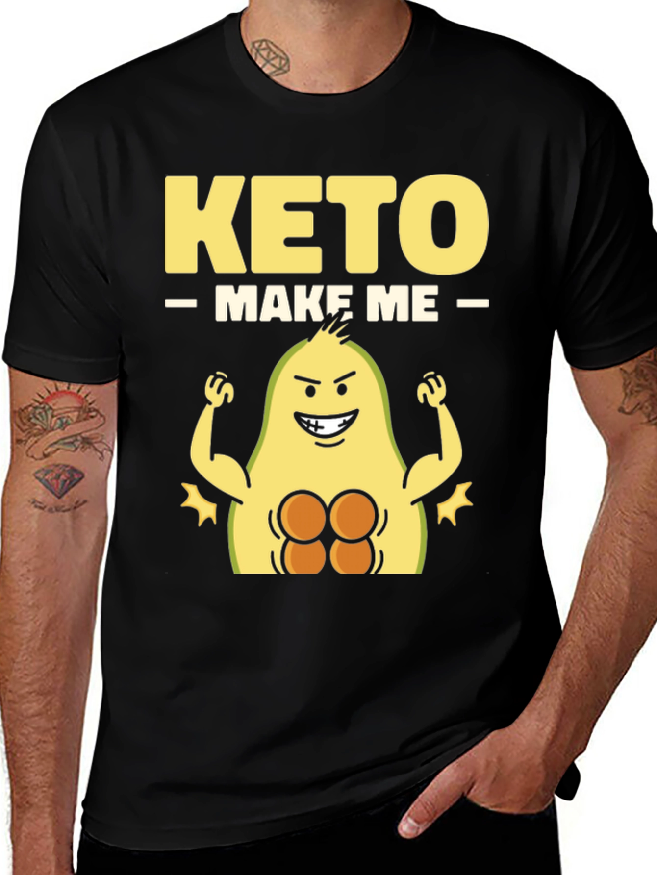 Variant 27 of Keto Make Me Strong T-Shirt Avocado Gym